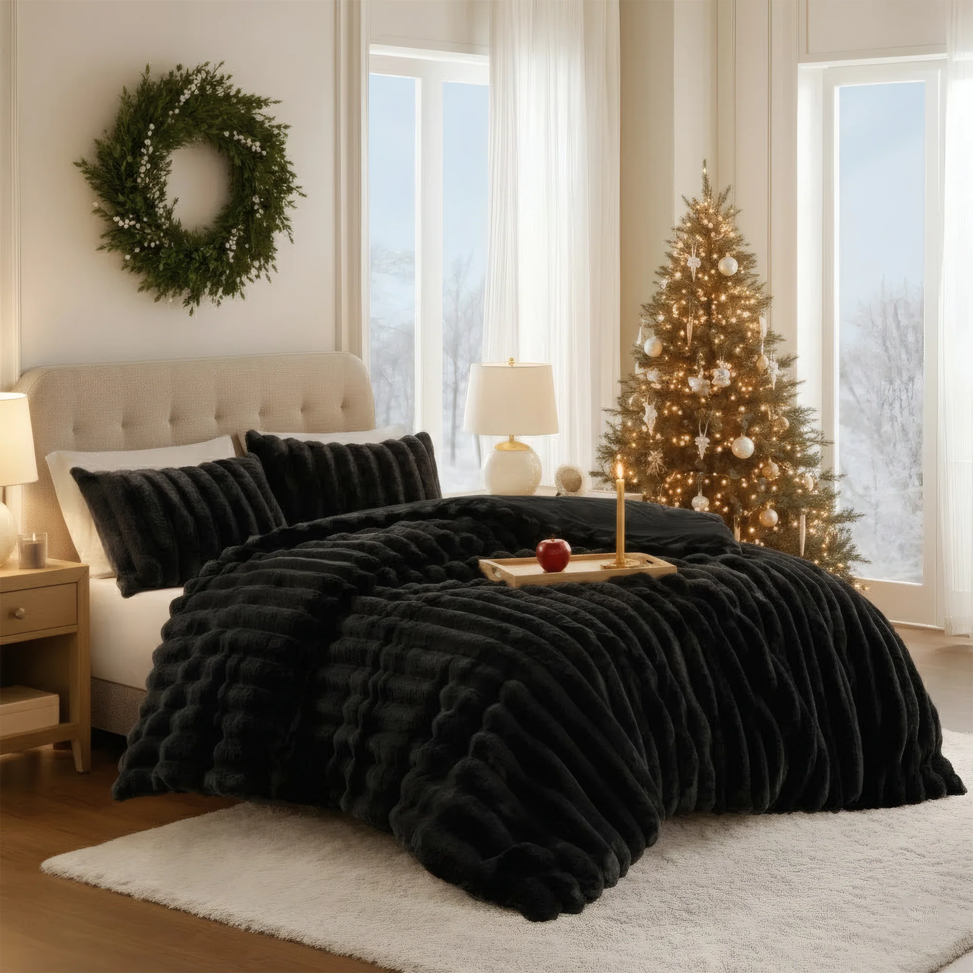 Jasmine Ultrasoft Faux Fur Ribbed Comforter Set - Image 7