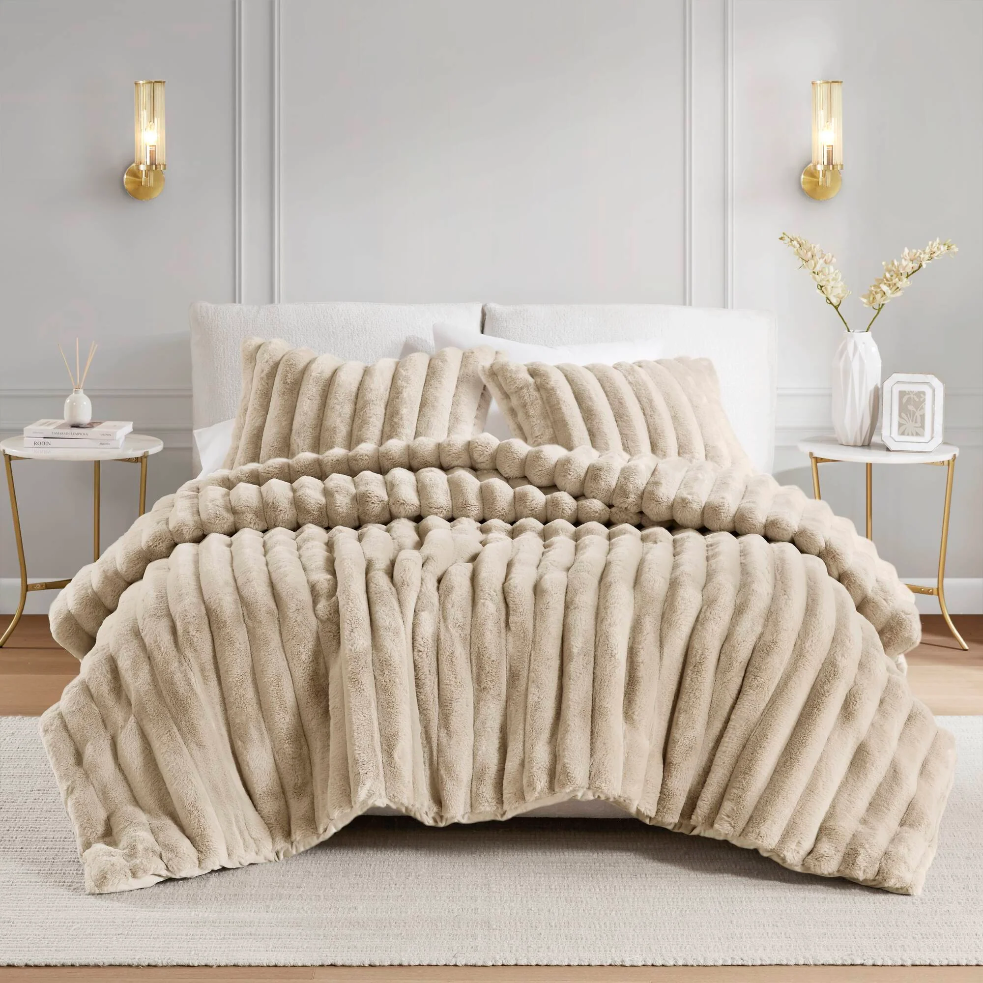 Jasmine Ultrasoft Faux Fur Ribbed Comforter Set - Image 9