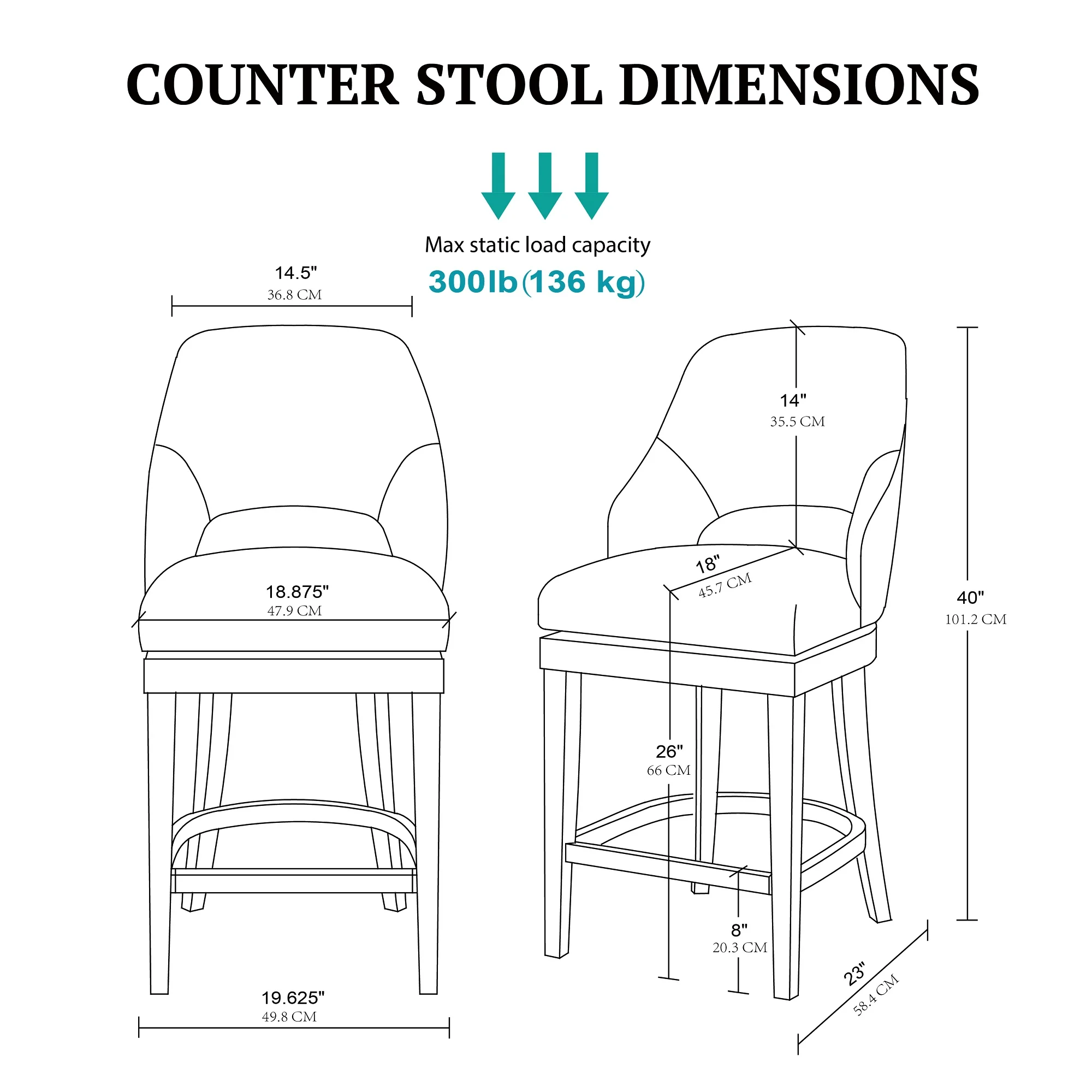 Jillian Upholstered Counter Stool with Cutout Back Design and Swivel Seat - Image 15