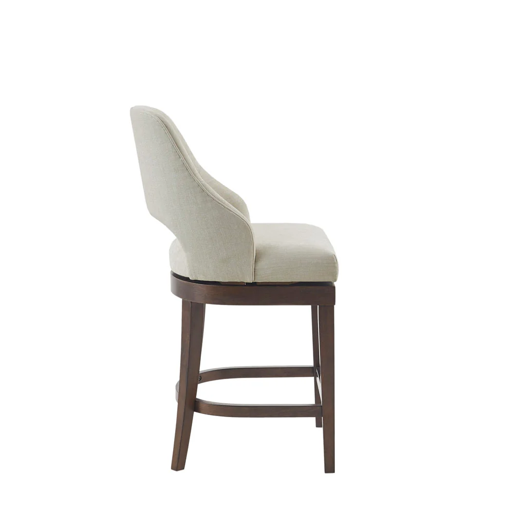 Jillian Upholstered Counter Stool with Cutout Back Design and Swivel Seat - Image 8