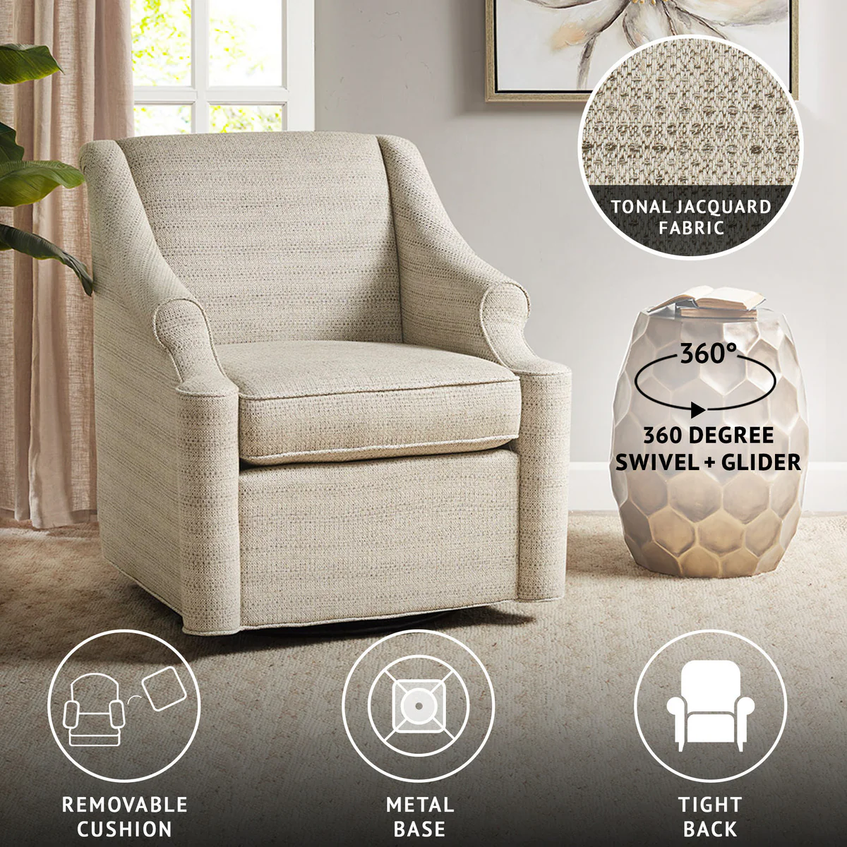 Justin Swivel Glider Chair - Image 12