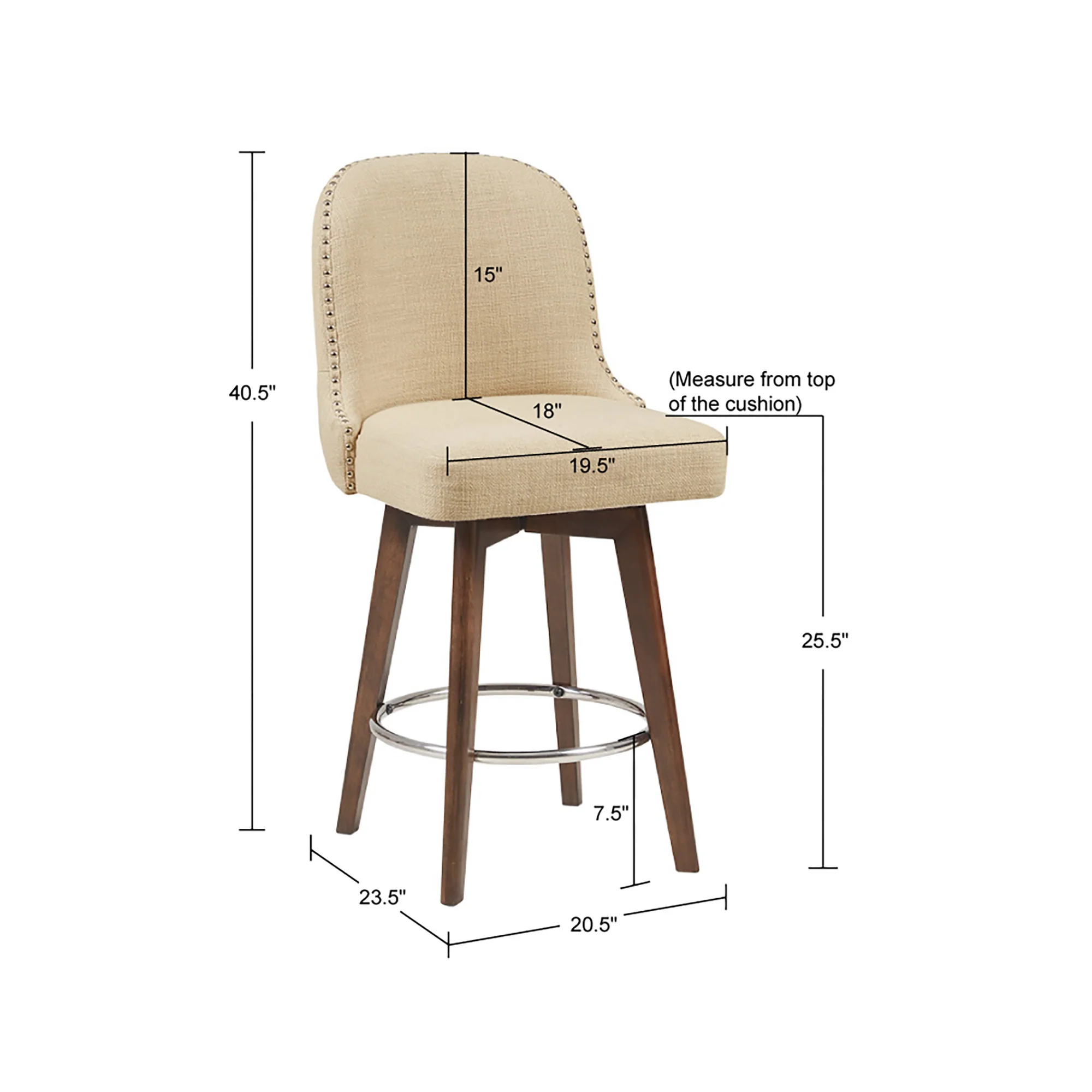 Kobe Counter Stool with Swivel Seat - Image 10