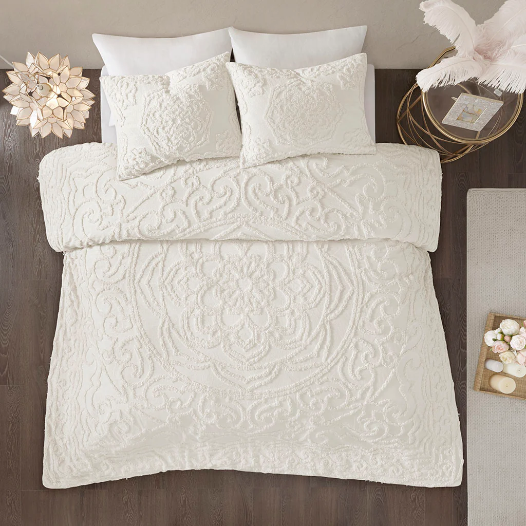 Laetitia 3-Piece Tufted Cotton Chenille Medallion Comforter Set - Image 10
