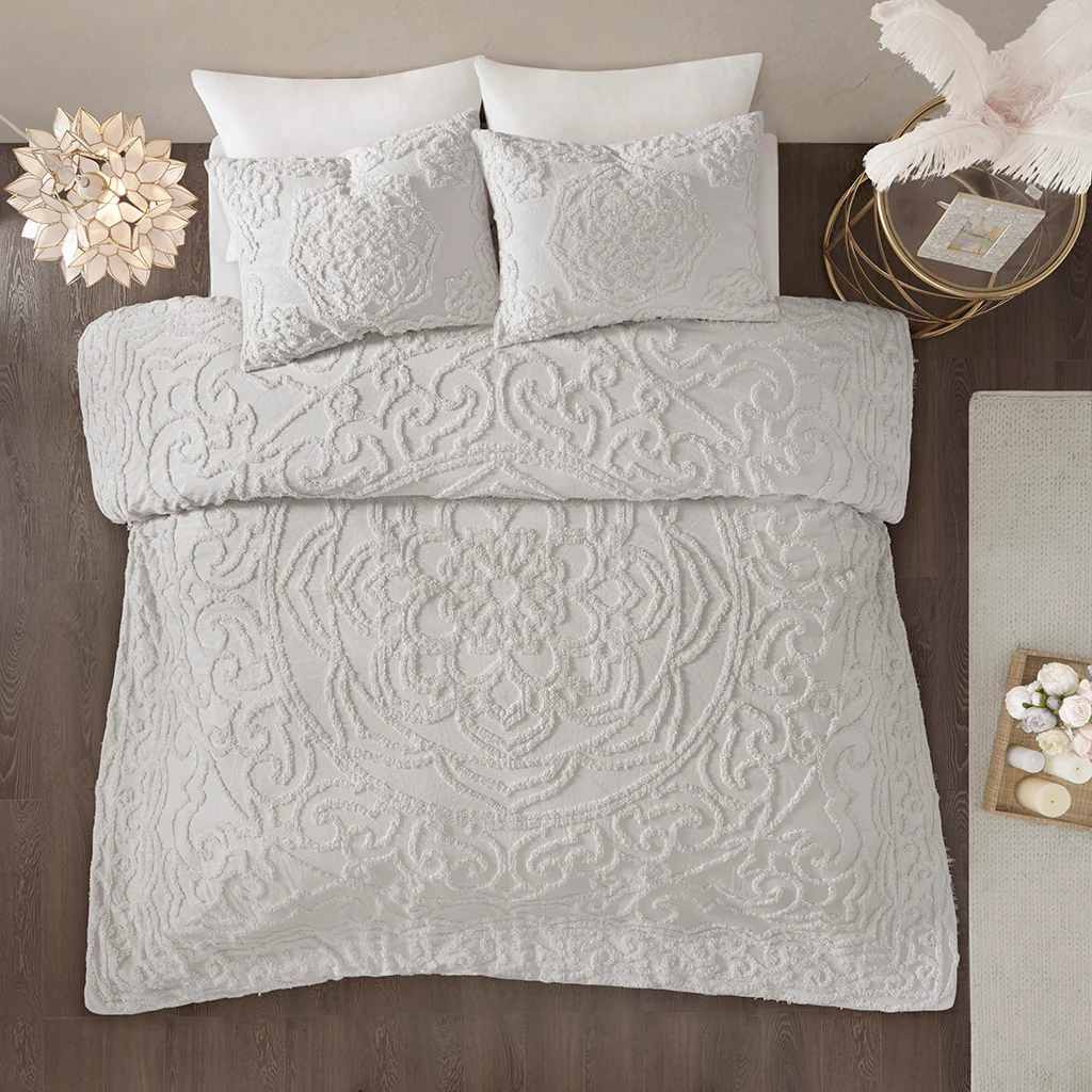 Laetitia 3-Piece Tufted Cotton Chenille Medallion Comforter Set - Image 12