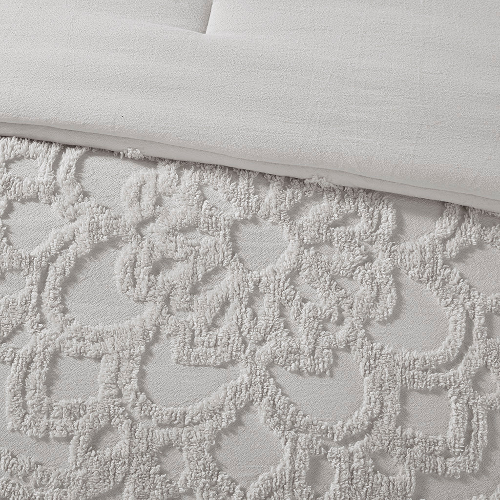 Laetitia 3-Piece Tufted Cotton Chenille Medallion Comforter Set - Image 16