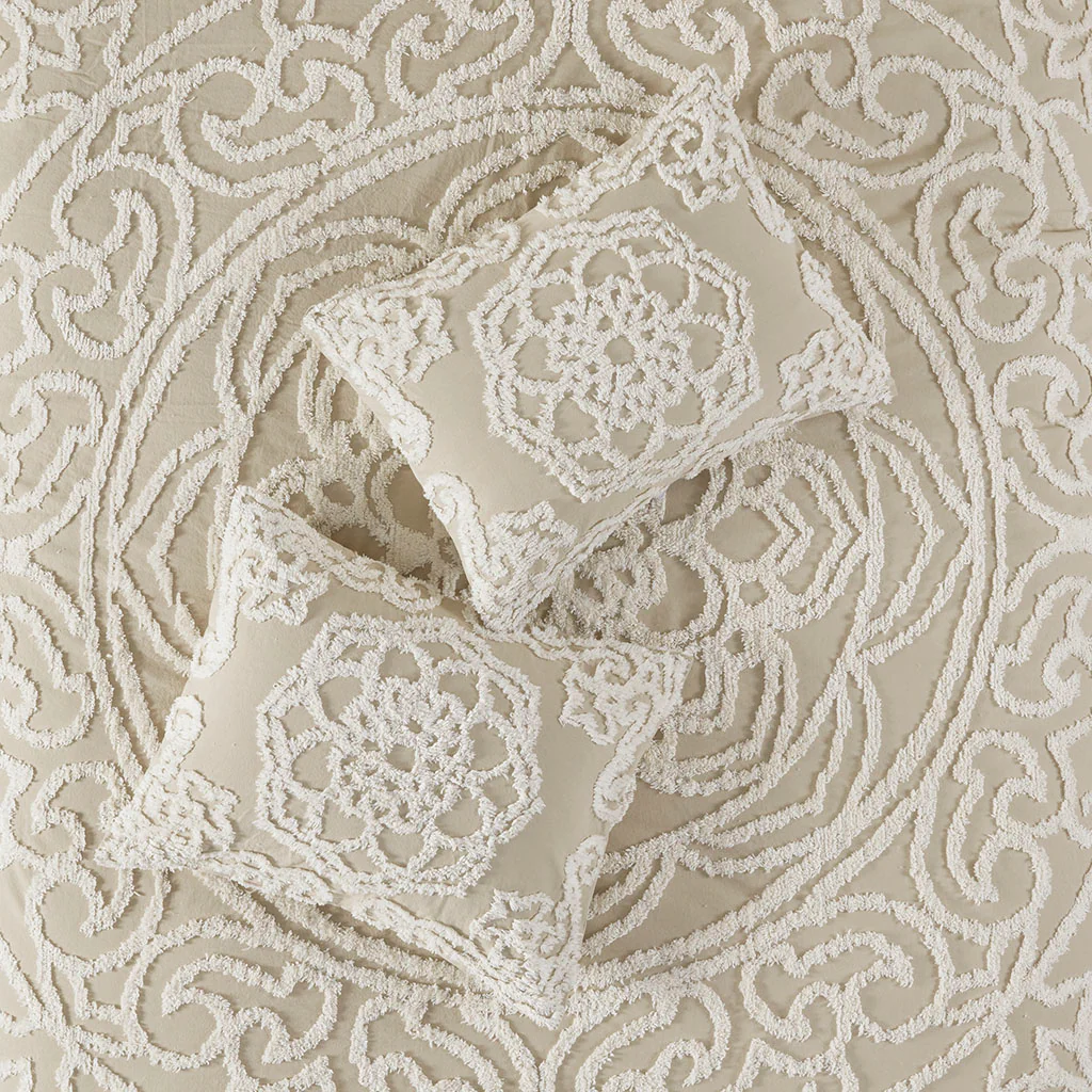 Laetitia 3-Piece Tufted Cotton Chenille Medallion Comforter Set - Image 27