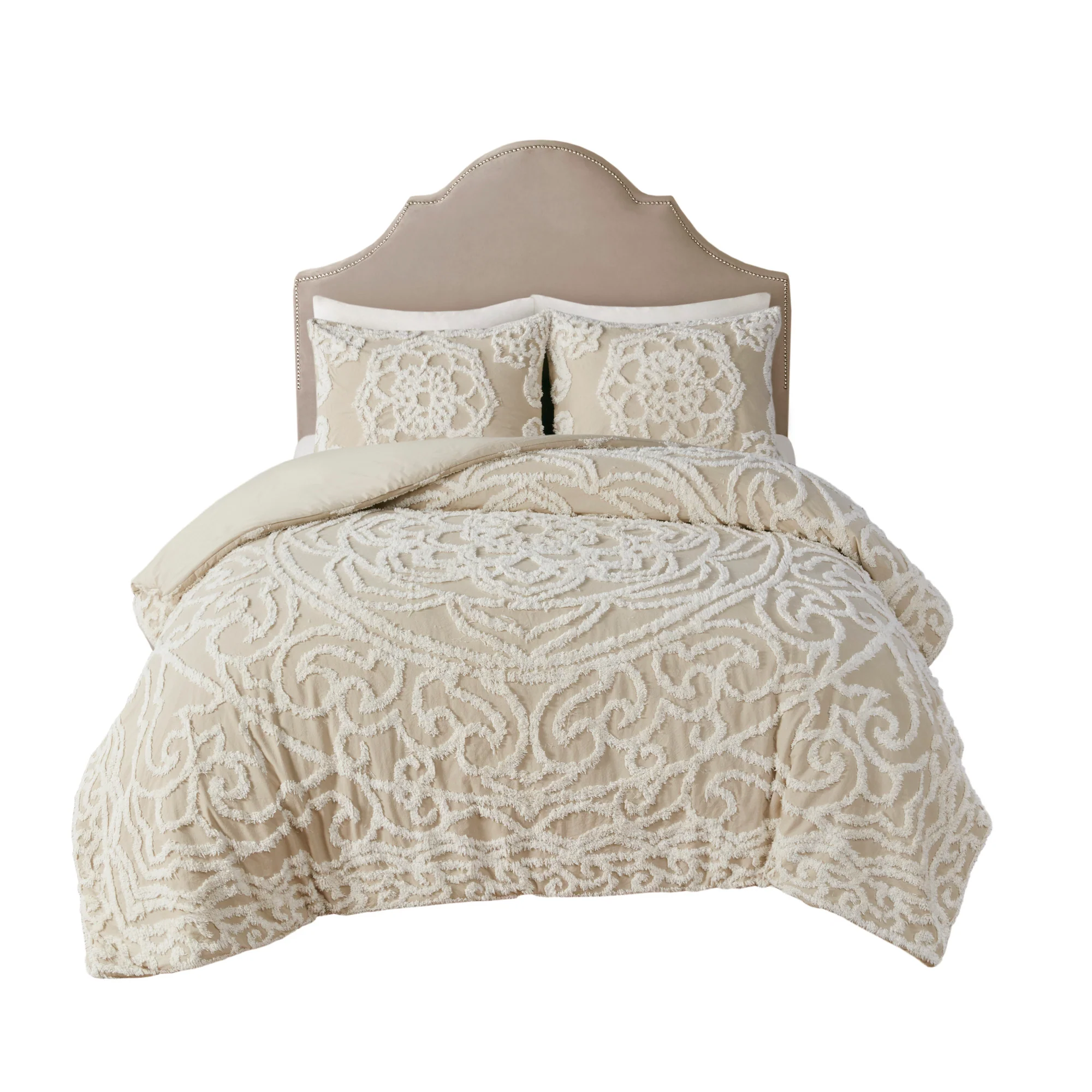 Laetitia 3-Piece Tufted Cotton Chenille Medallion Duvet Cover Set - Image 10