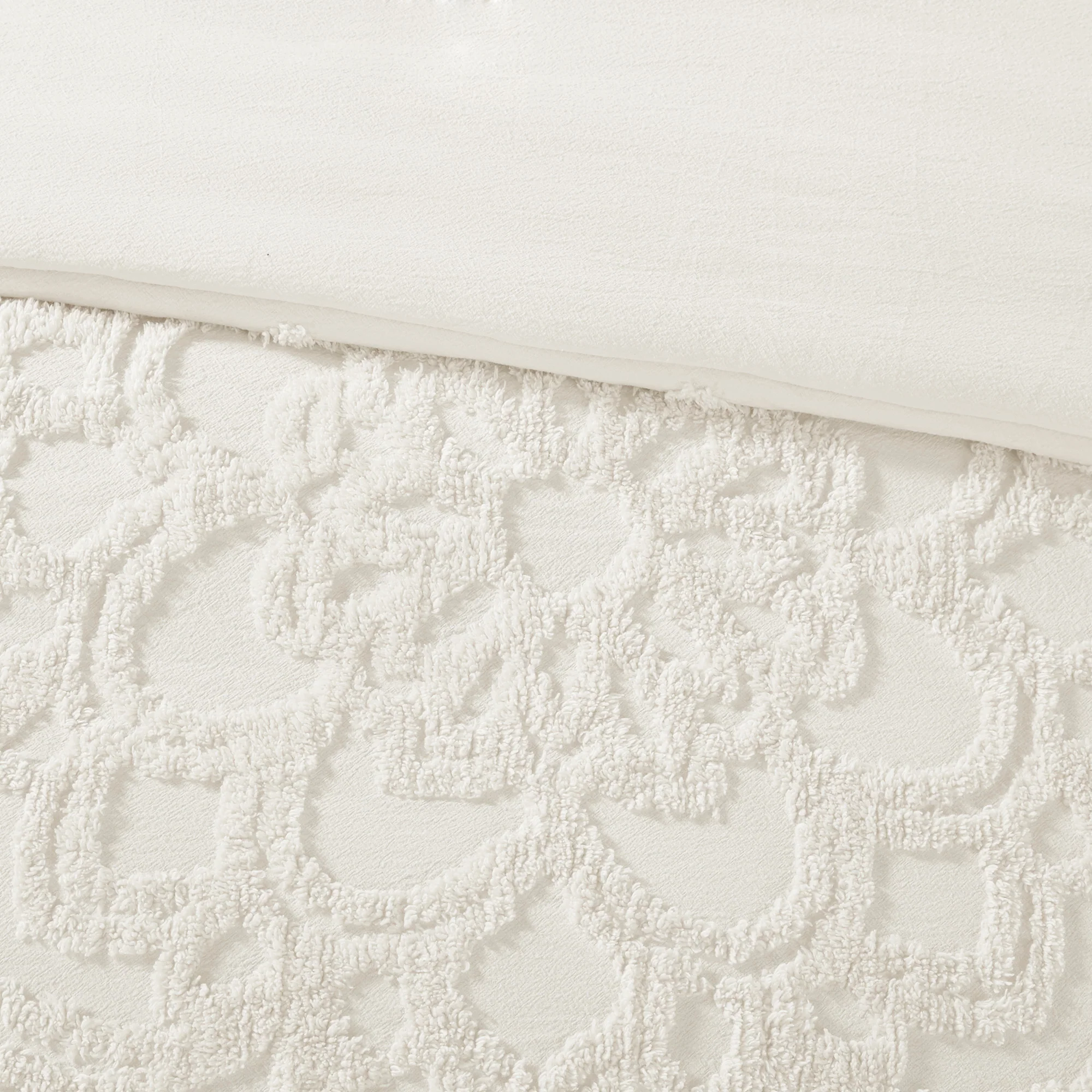 Laetitia 3-Piece Tufted Cotton Chenille Medallion Duvet Cover Set - Image 18
