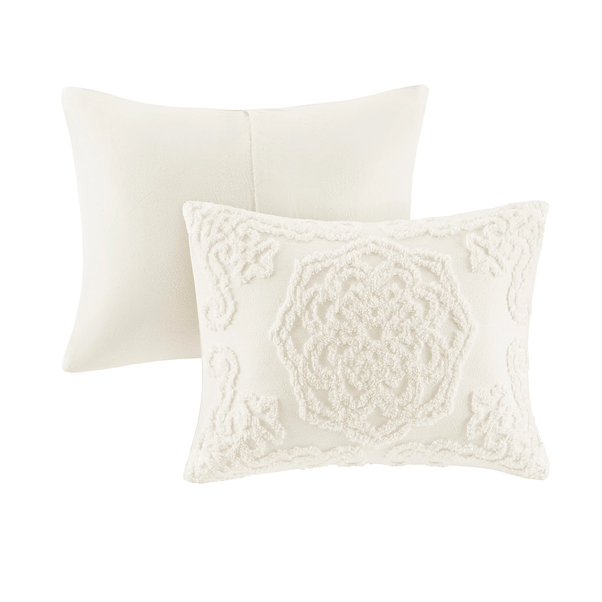 Laetitia 3-Piece Tufted Cotton Chenille Medallion Duvet Cover Set - Image 20