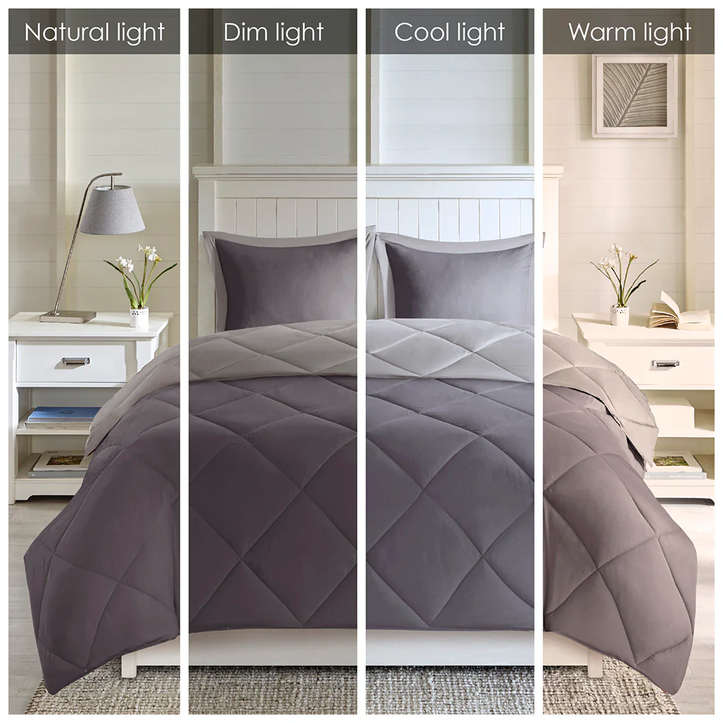 Larkspur 3M Scotchgard Diamond Quilting Reversible Down Alternative Comforter Set - Image 33