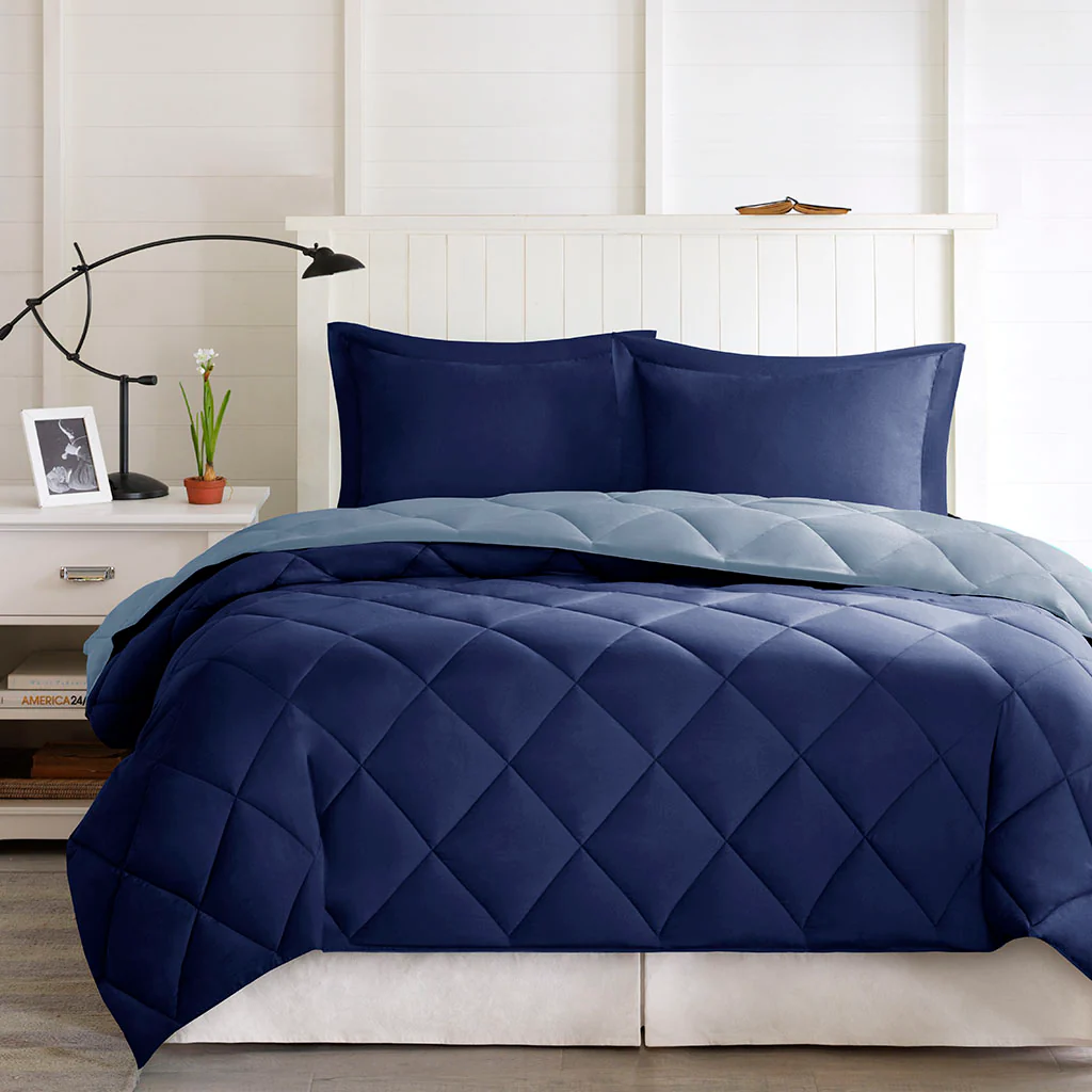 Larkspur 3M Scotchgard Diamond Quilting Reversible Down Alternative Comforter Set - Image 4