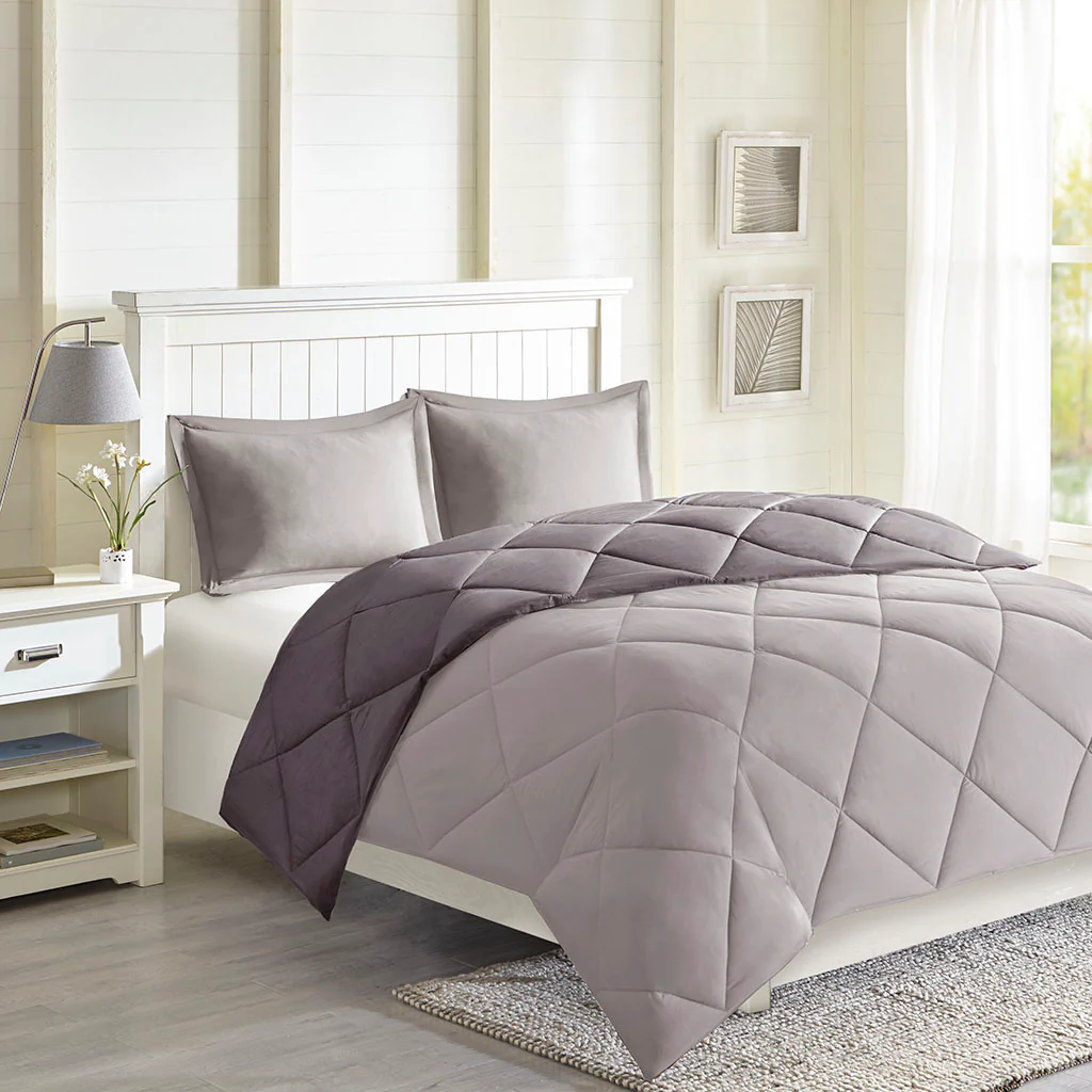 Larkspur 3M Scotchgard Diamond Quilting Reversible Down Alternative Comforter Set - Image 9