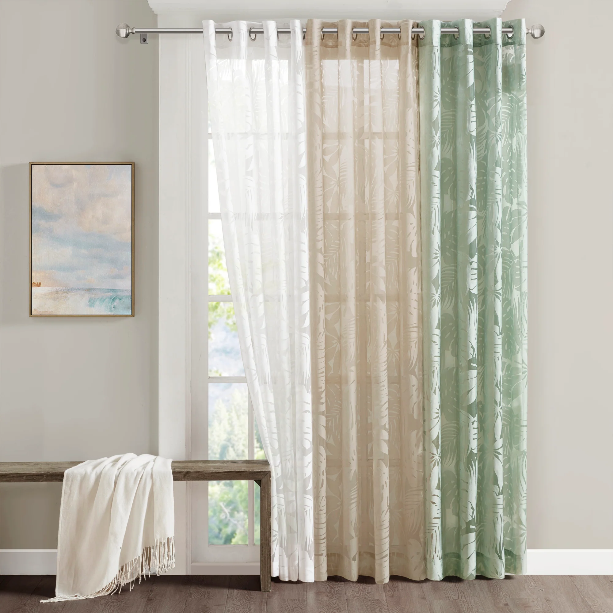 Leilani Palm Leaf Burnout Window Sheer - Image 22