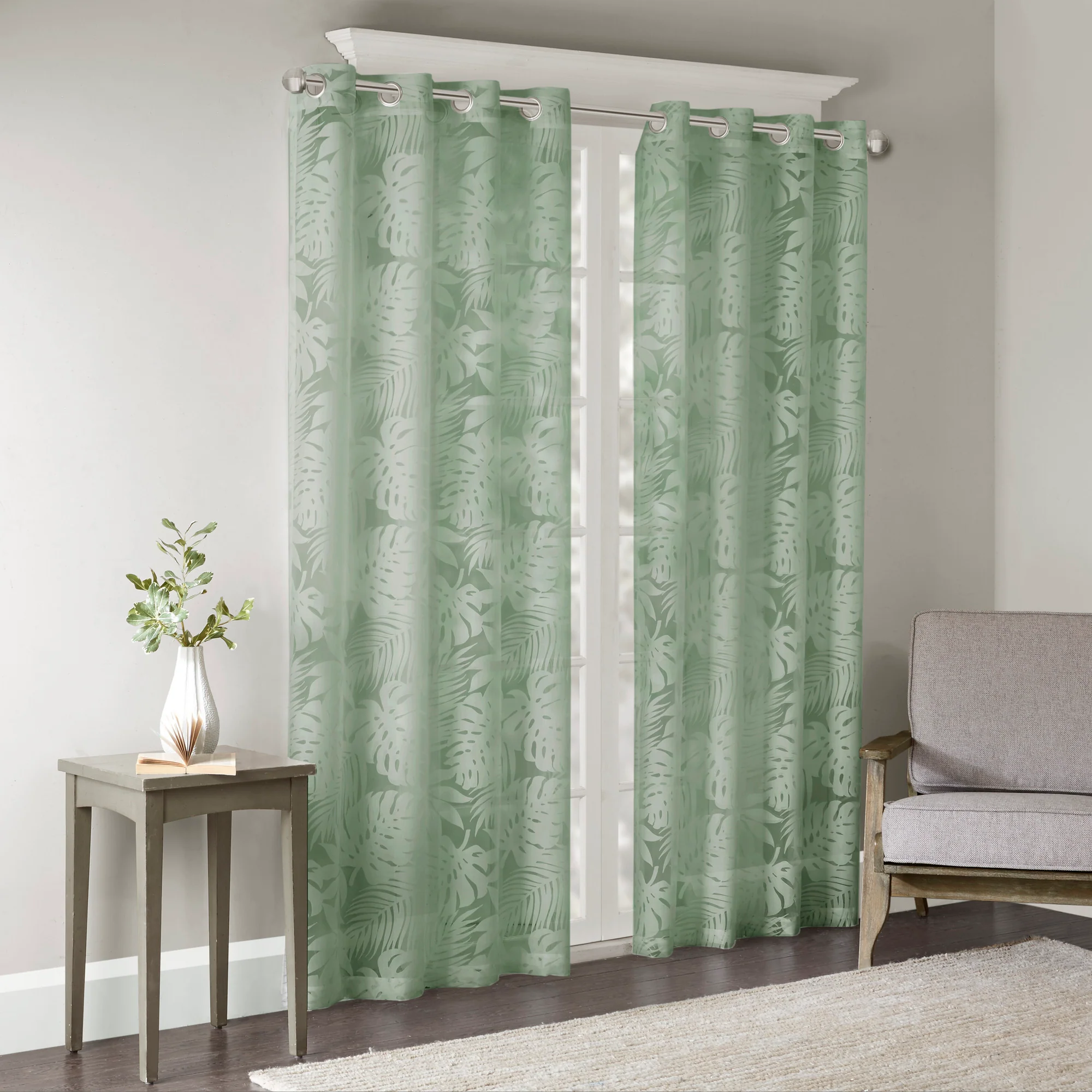 Leilani Palm Leaf Burnout Window Sheer - Image 4