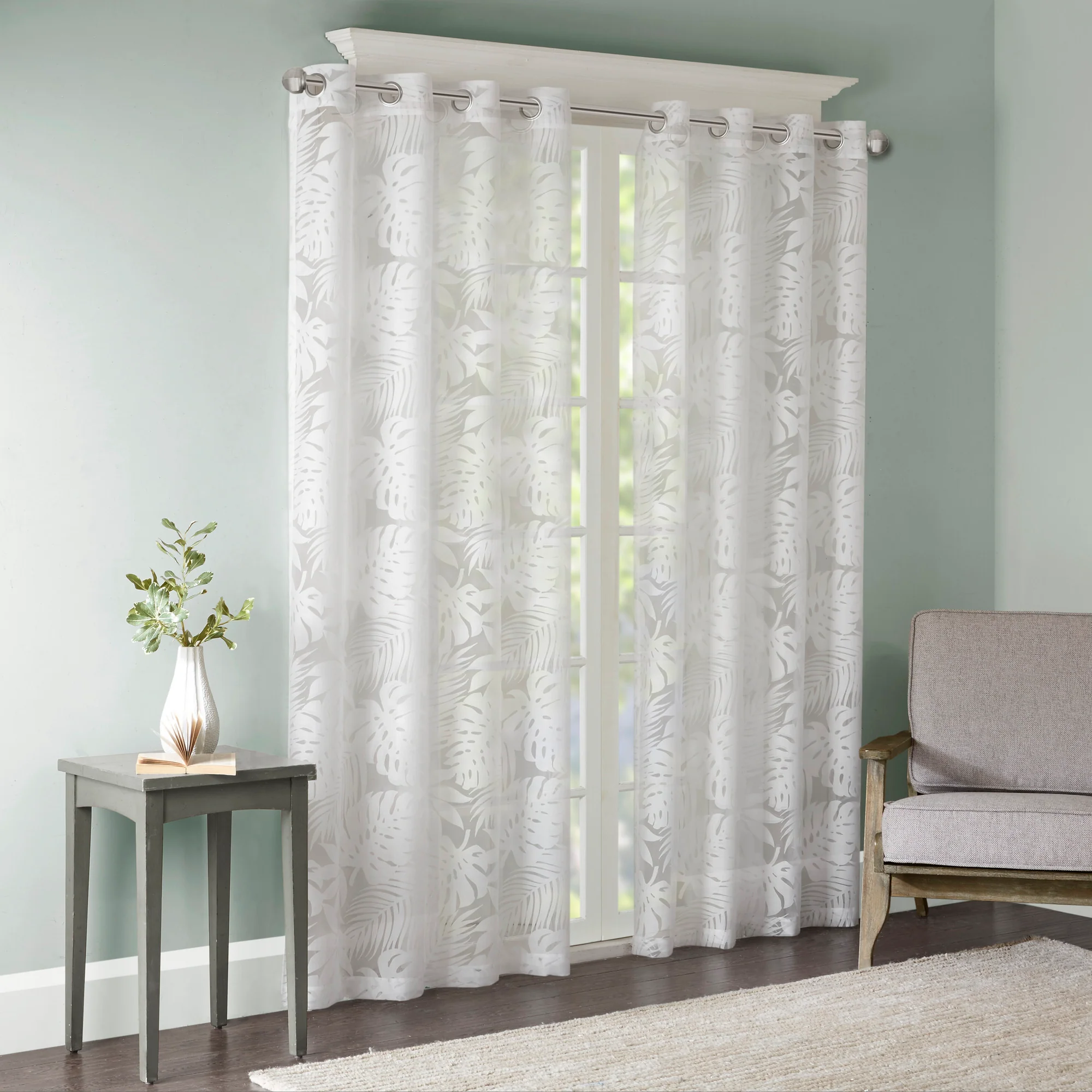 Leilani Palm Leaf Burnout Window Sheer - Image 5