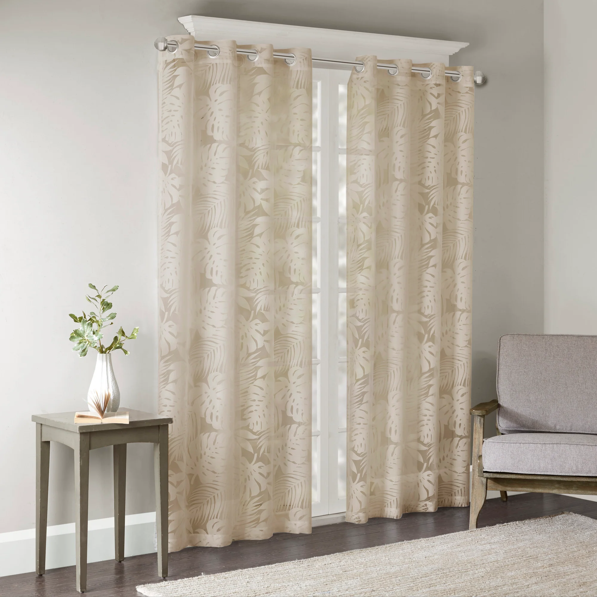 Leilani Palm Leaf Burnout Window Sheer - Image 6