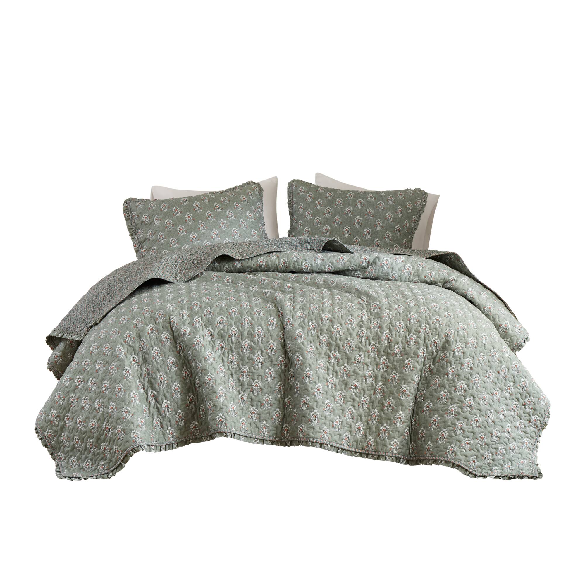 Linwood 3-Piece Ruffle Printed Quilt Set - Image 15