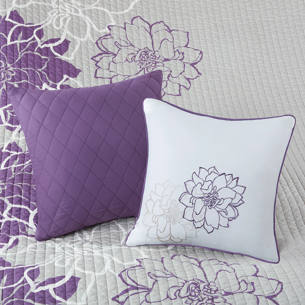 Lola 6-Piece Printed Cotton Quilt Set with Throw Pillows - Image 16