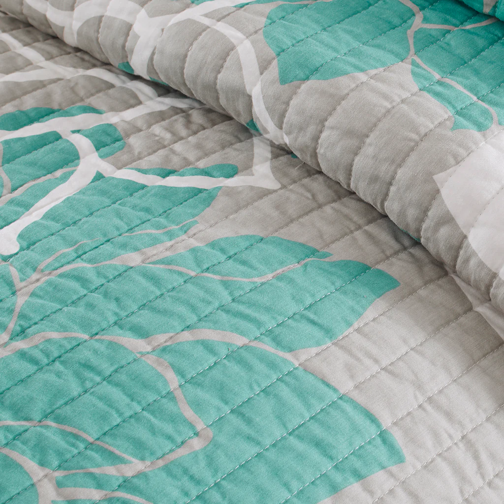 Lola 6-Piece Printed Cotton Quilt Set with Throw Pillows - Image 18