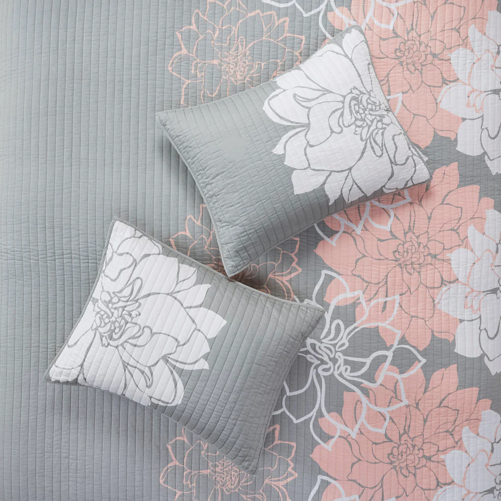 Lola 6-Piece Printed Cotton Quilt Set with Throw Pillows - Image 21