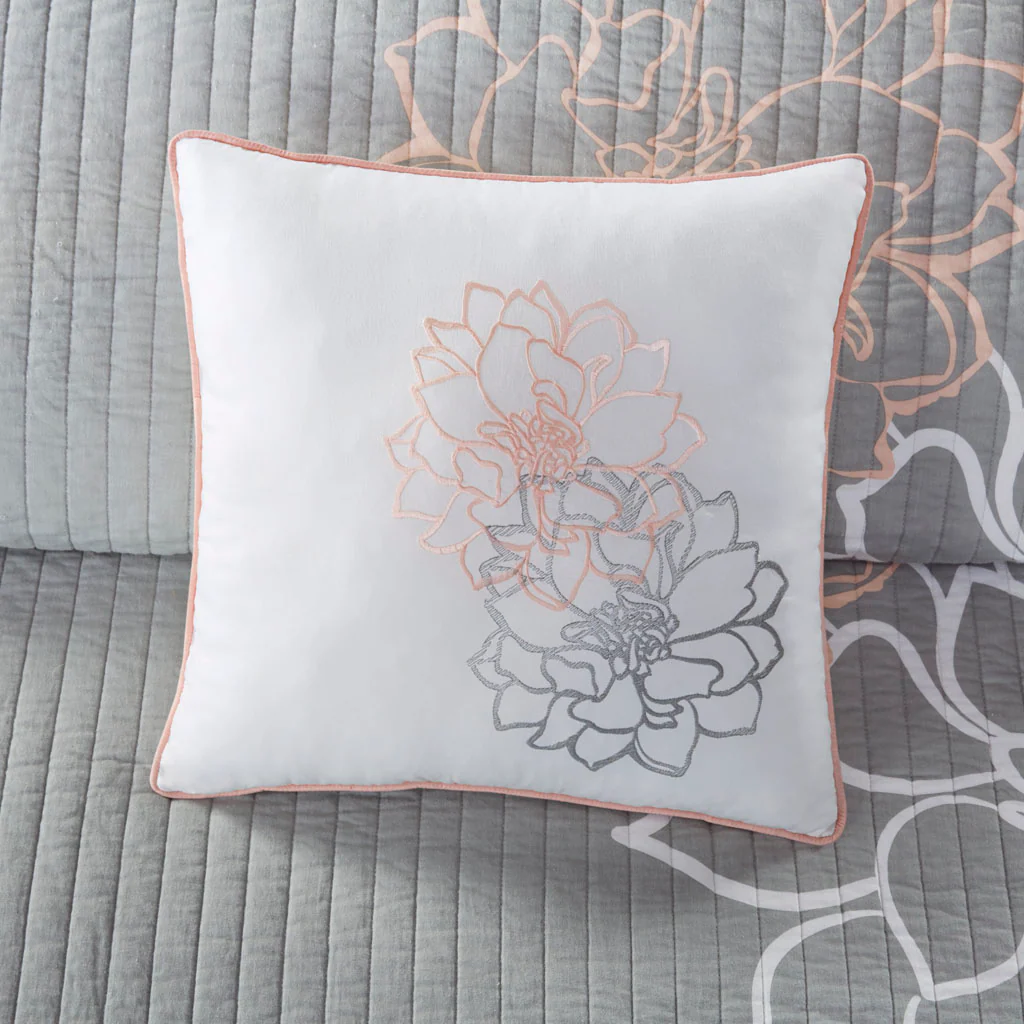 Lola 6-Piece Printed Cotton Quilt Set with Throw Pillows - Image 23