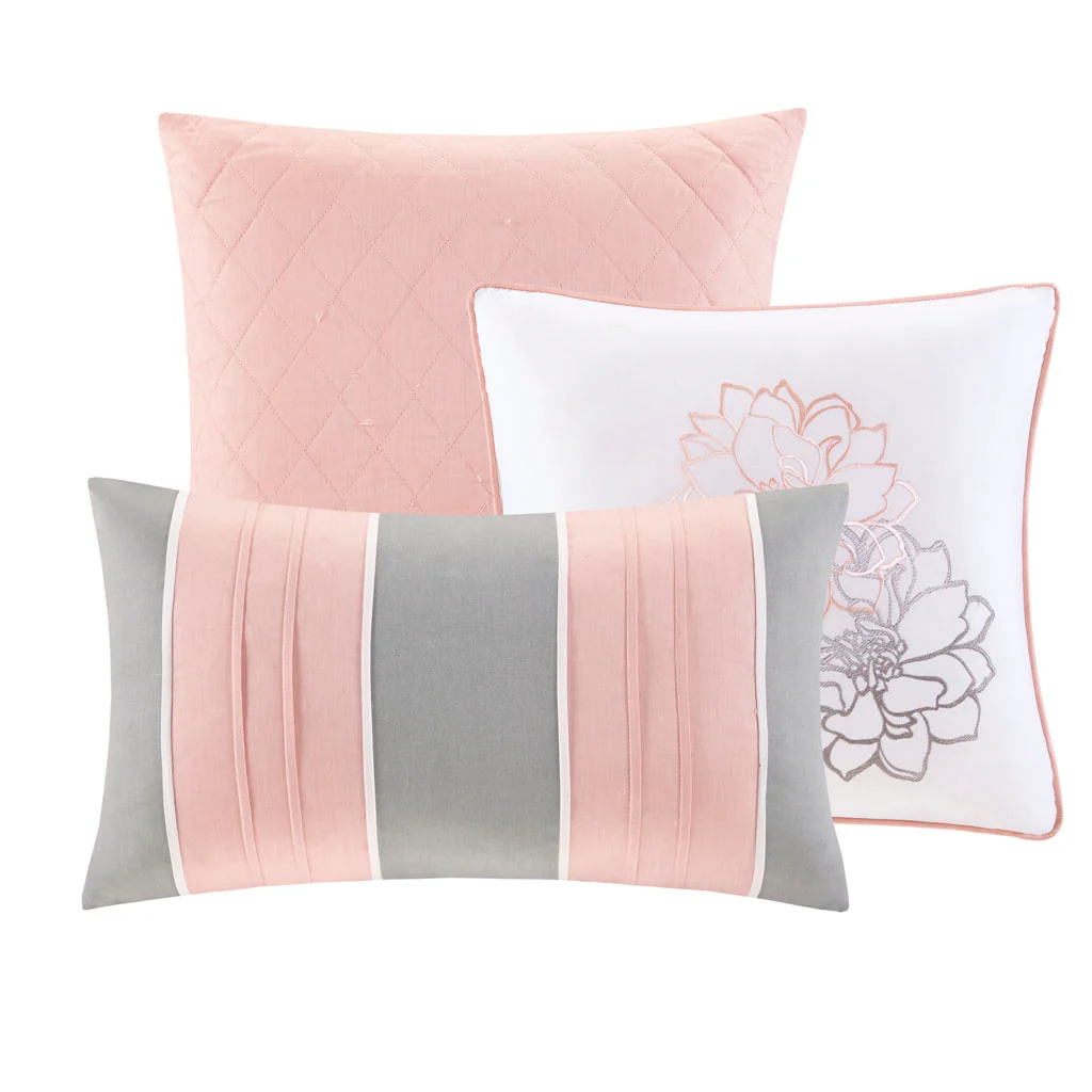Lola 6-Piece Printed Cotton Quilt Set with Throw Pillows - Image 25