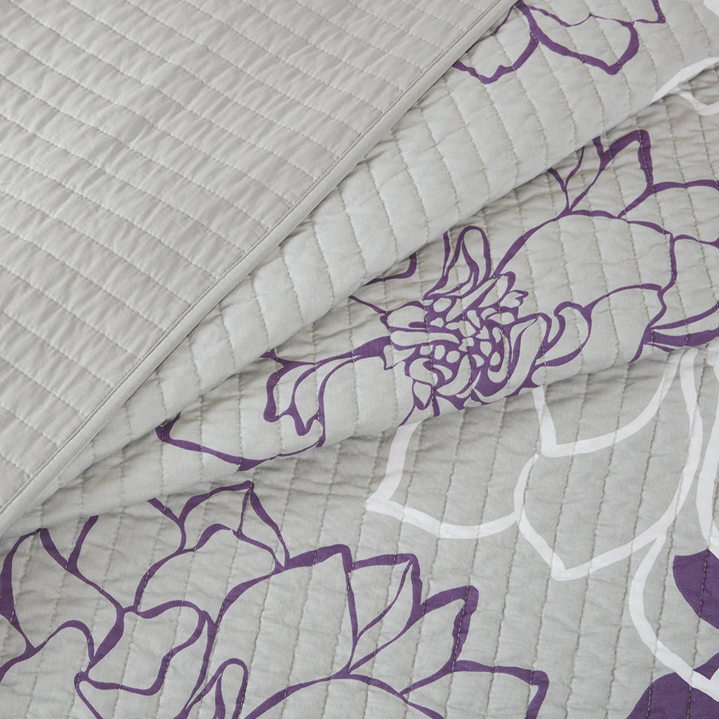 Lola 6-Piece Printed Cotton Quilt Set with Throw Pillows - Image 9