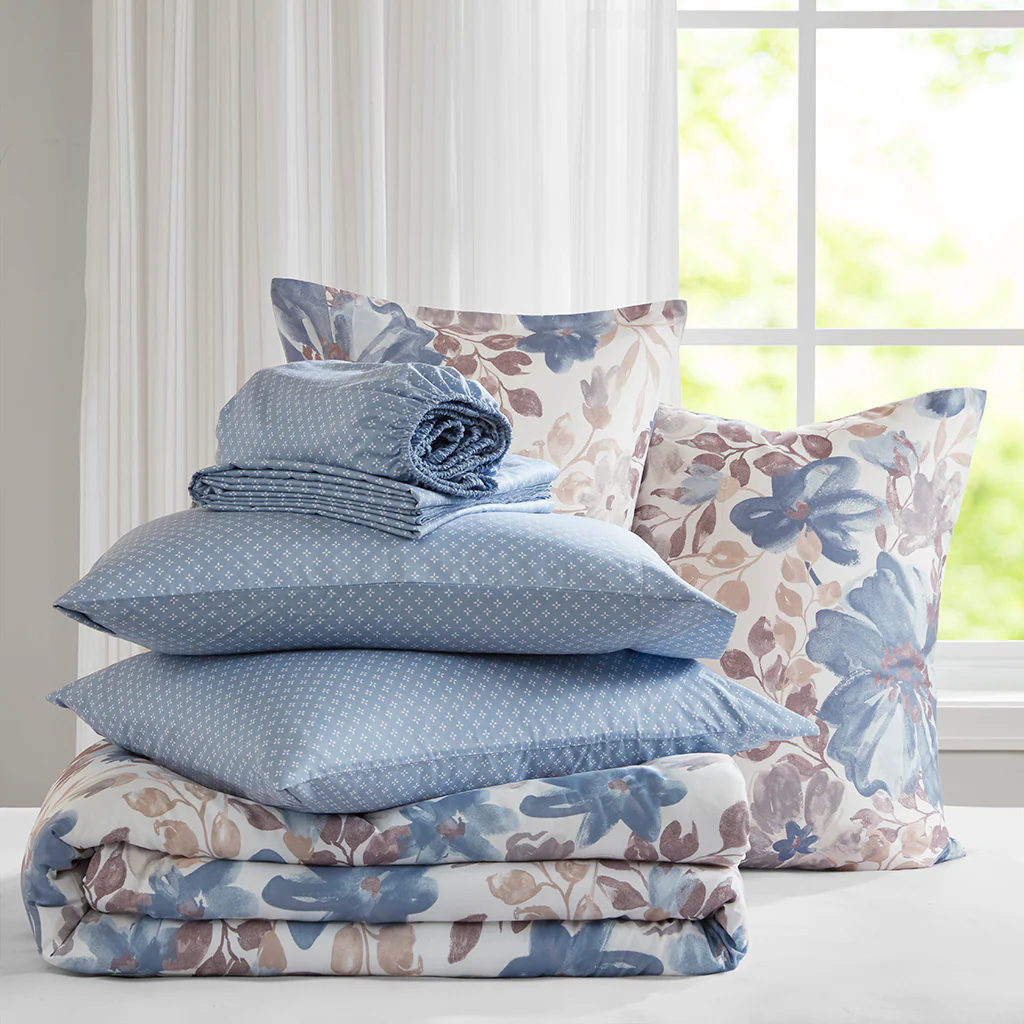 Luna Floral Comforter Set with Bed Sheets - Image 13