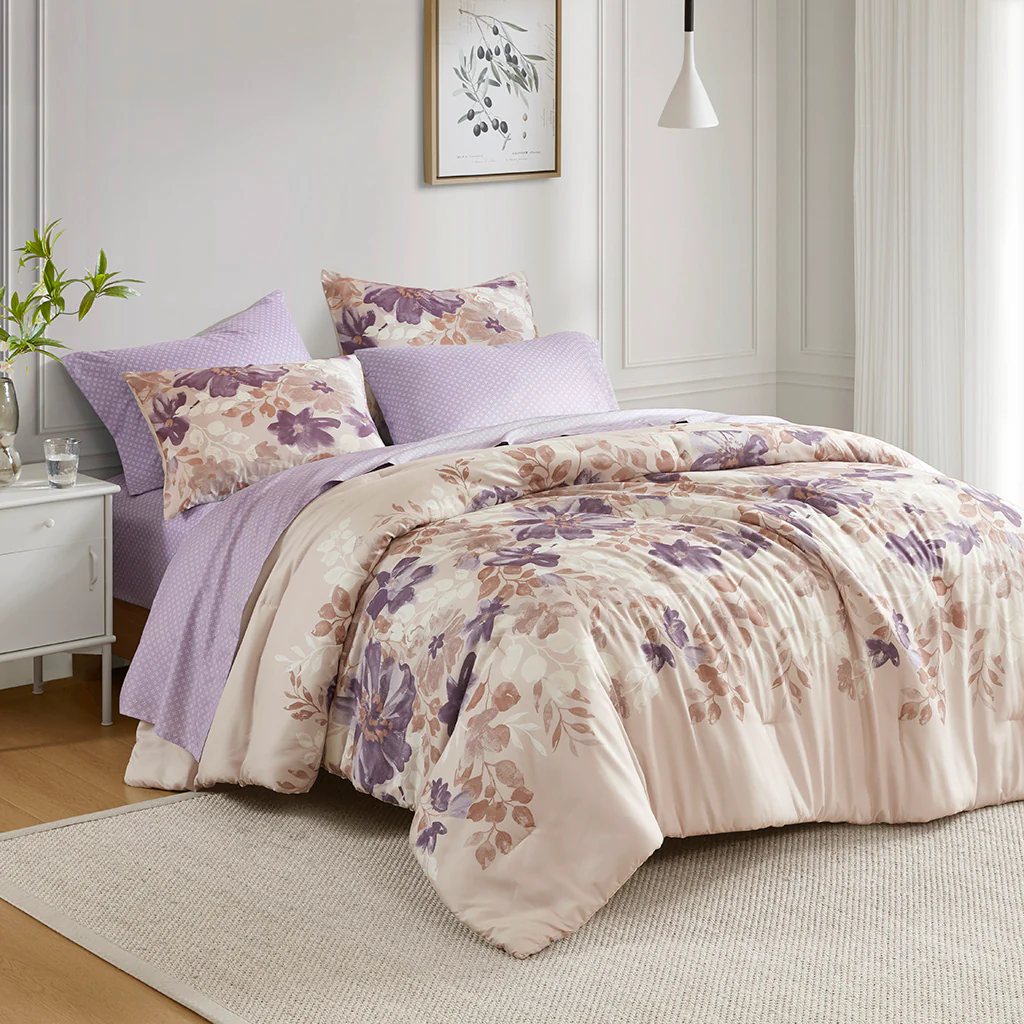 Luna Floral Comforter Set with Bed Sheets - Image 15