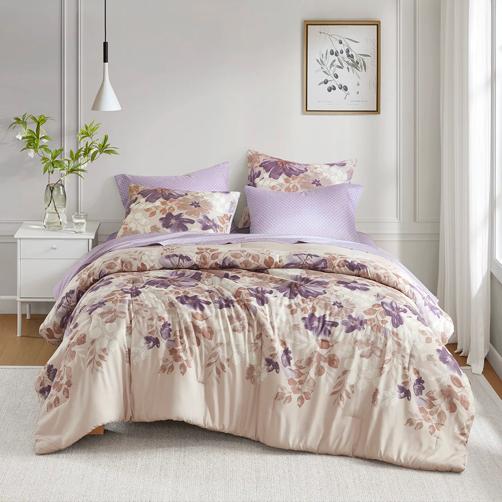 Luna Floral Comforter Set with Bed Sheets - Image 16