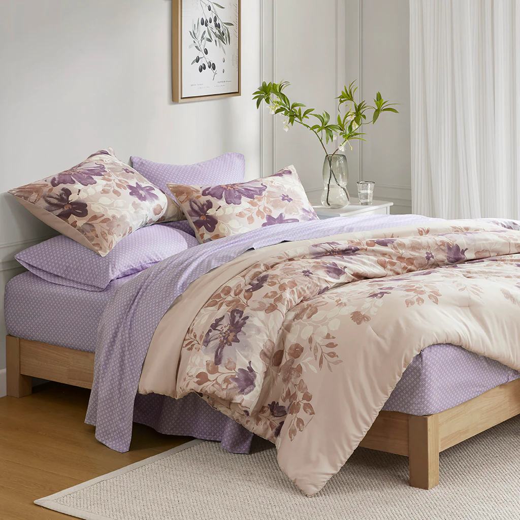 Luna Floral Comforter Set with Bed Sheets - Image 18
