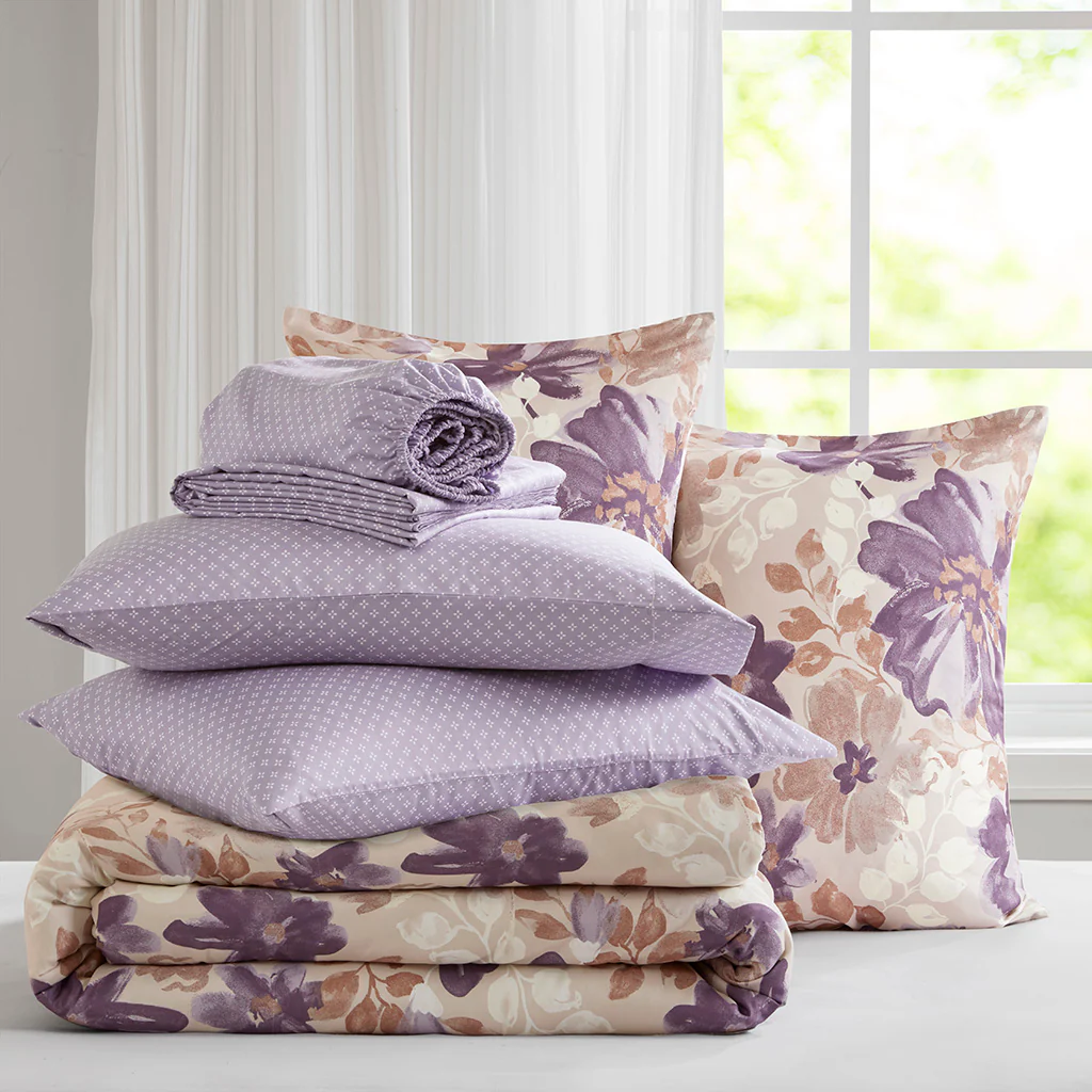 Luna Floral Comforter Set with Bed Sheets - Image 27
