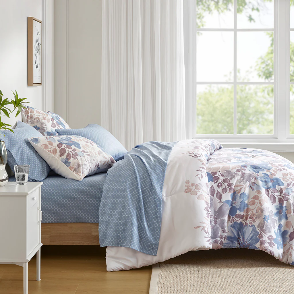 Luna Floral Comforter Set with Bed Sheets - Image 3