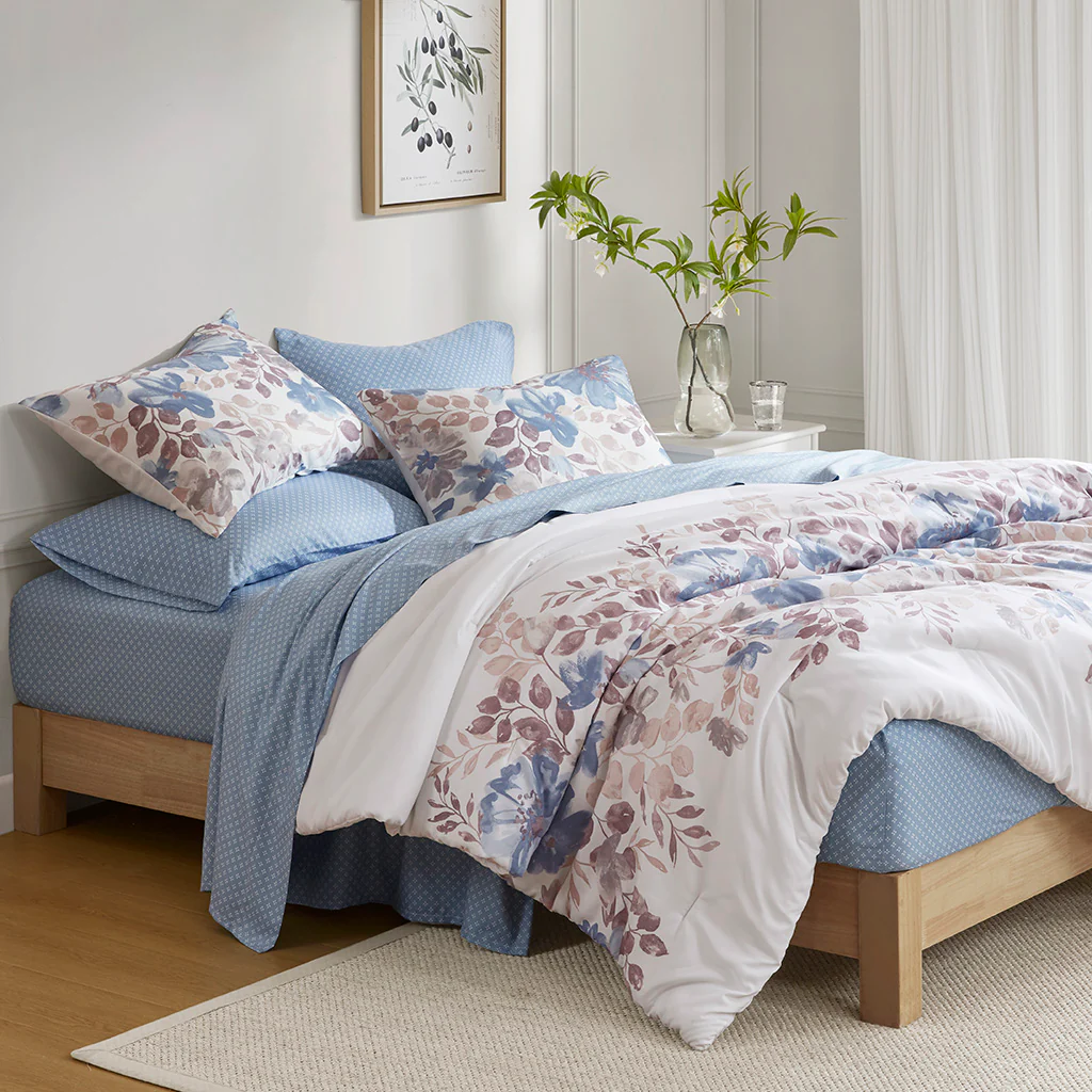 Luna Floral Comforter Set with Bed Sheets - Image 4