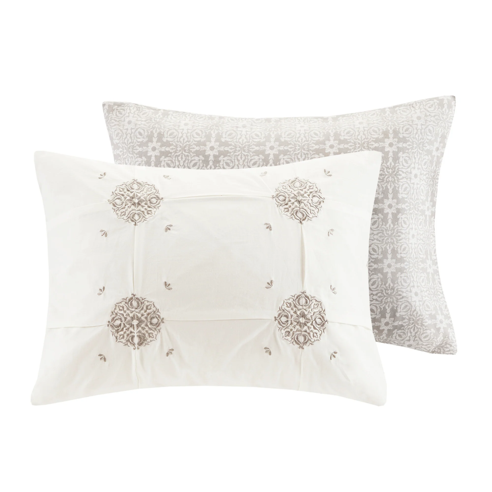 Malia 4-Piece Embroidered Cotton Reversible Duvet Cover Set - Image 18