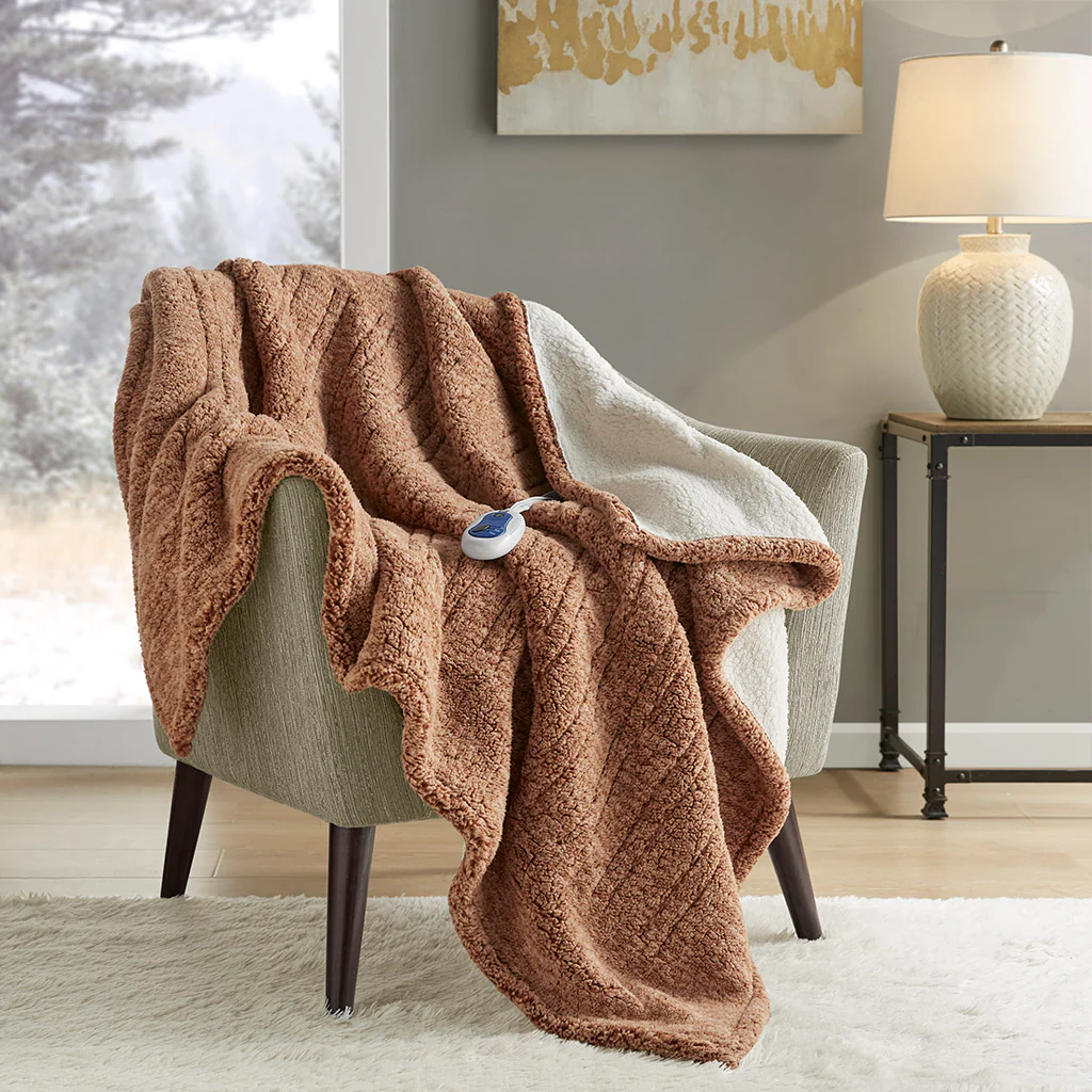 Marbled Sherpa Heated Throw - Image 2