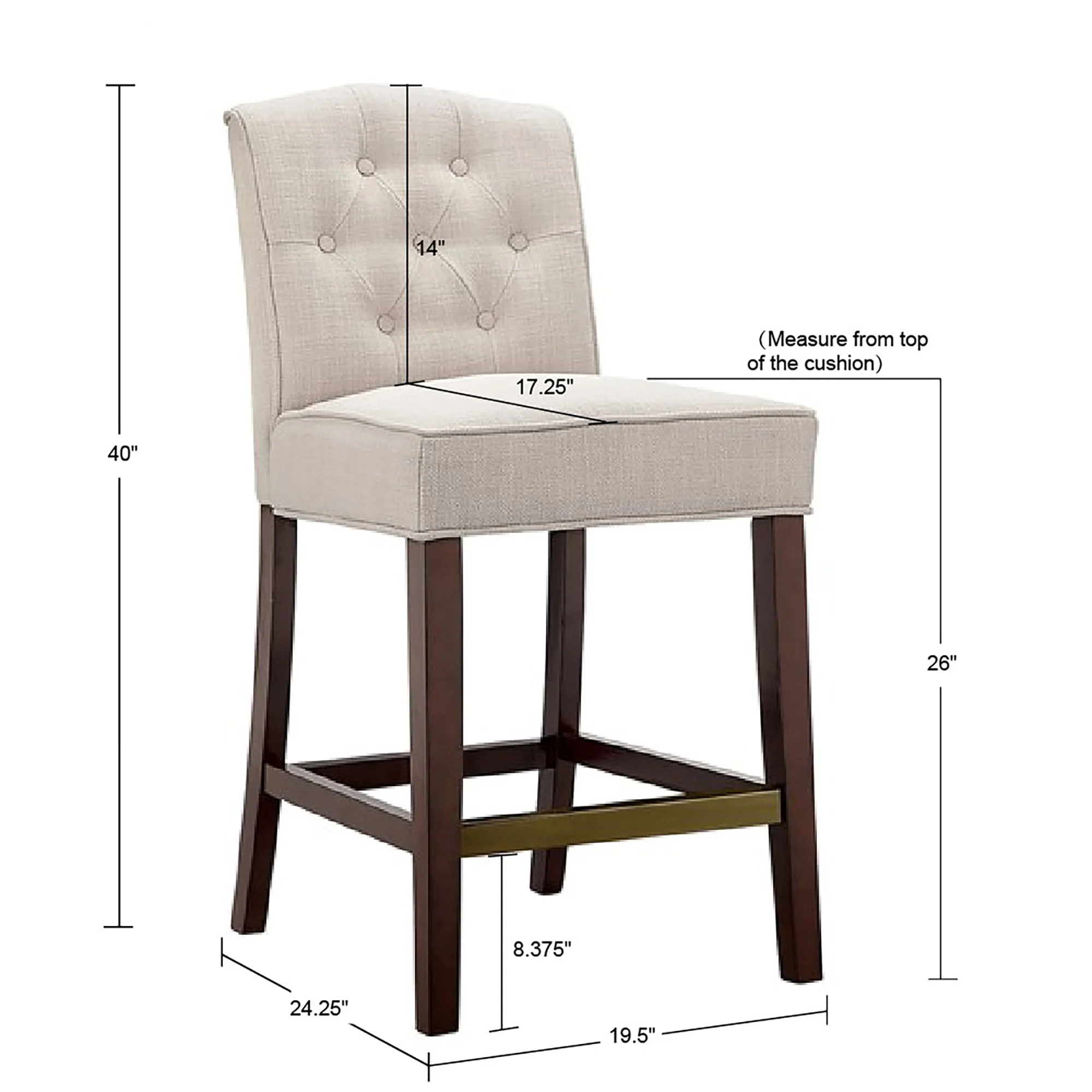 Marian Tufted Counter Stool - Image 7