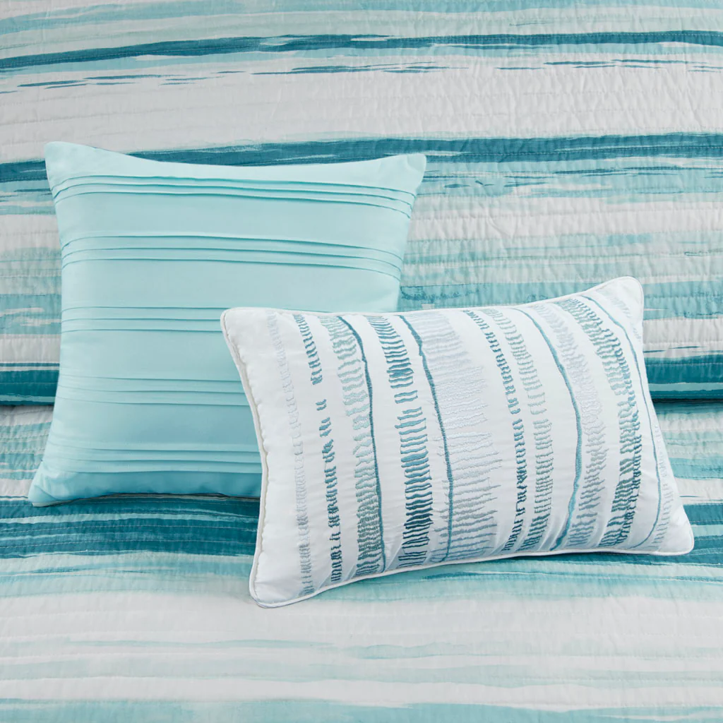 Marina 6-Piece Printed Quilt Set with Throw Pillows - Image 20