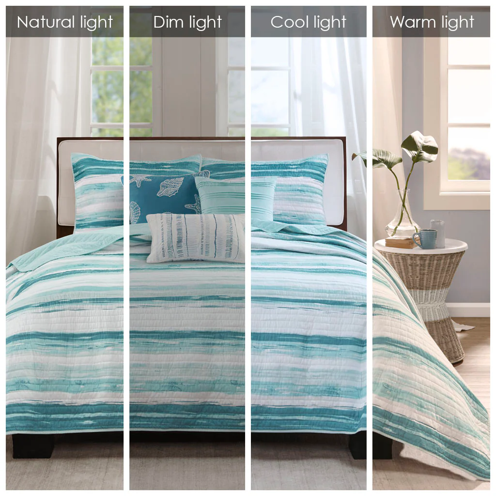 Marina 6-Piece Printed Quilt Set with Throw Pillows - Image 28