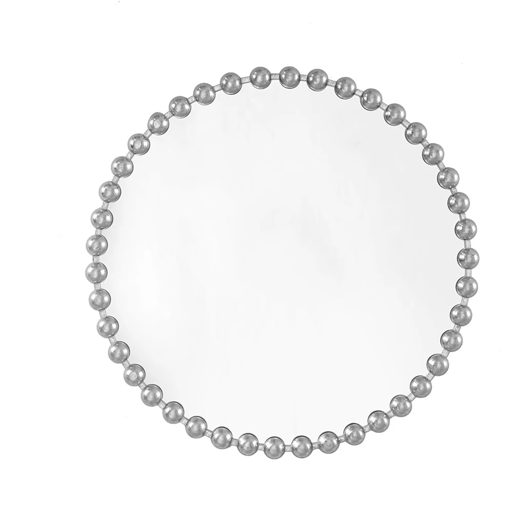 Marlowe 27" Medium Decorative Round Wall Mirror with Beaded Metal Frame - Image 5