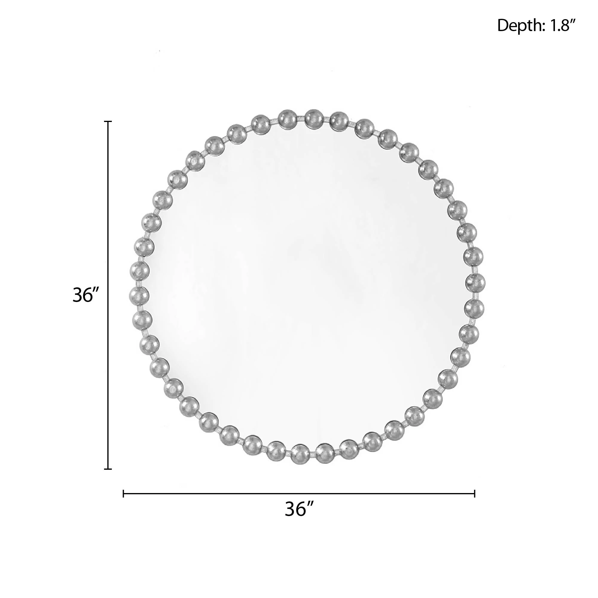 Marlowe 27" Medium Decorative Round Wall Mirror with Beaded Metal Frame - Image 78