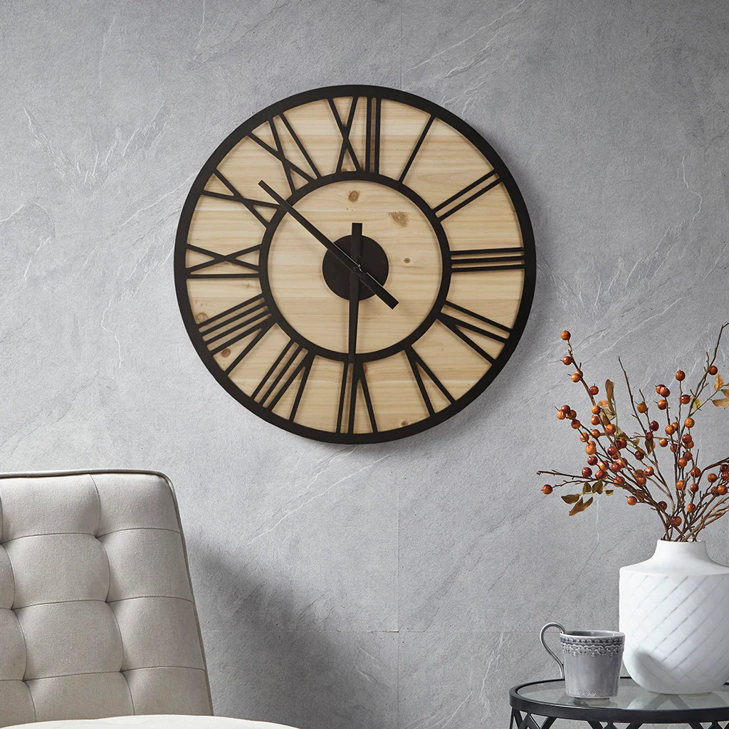 Mason 23.6" Wood Wall Clock