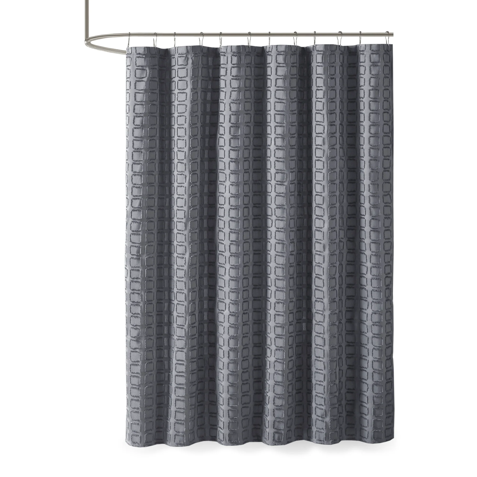 Metro Woven Clipped Solid Shower Curtain - Image 10