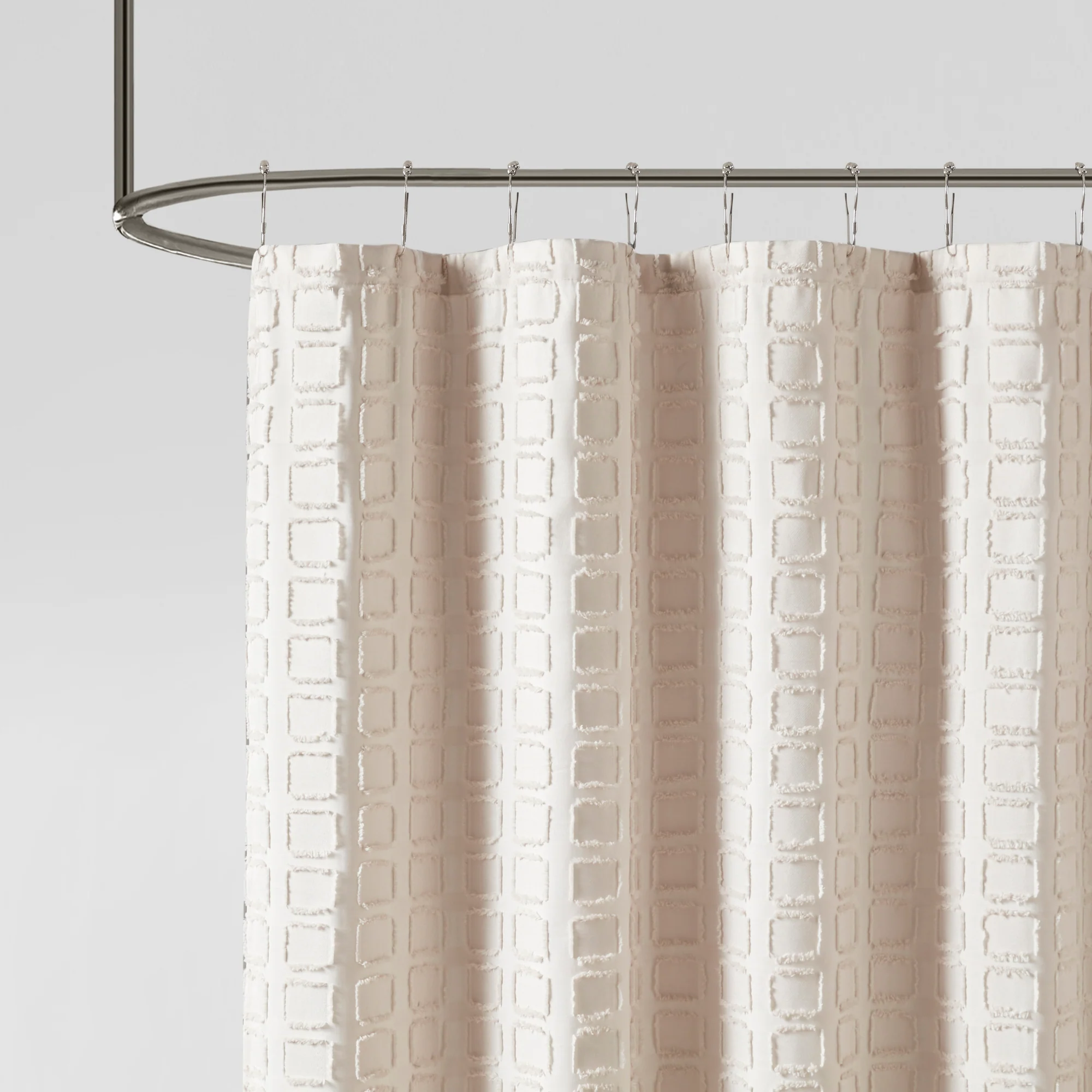 Metro Woven Clipped Solid Shower Curtain - Image 12