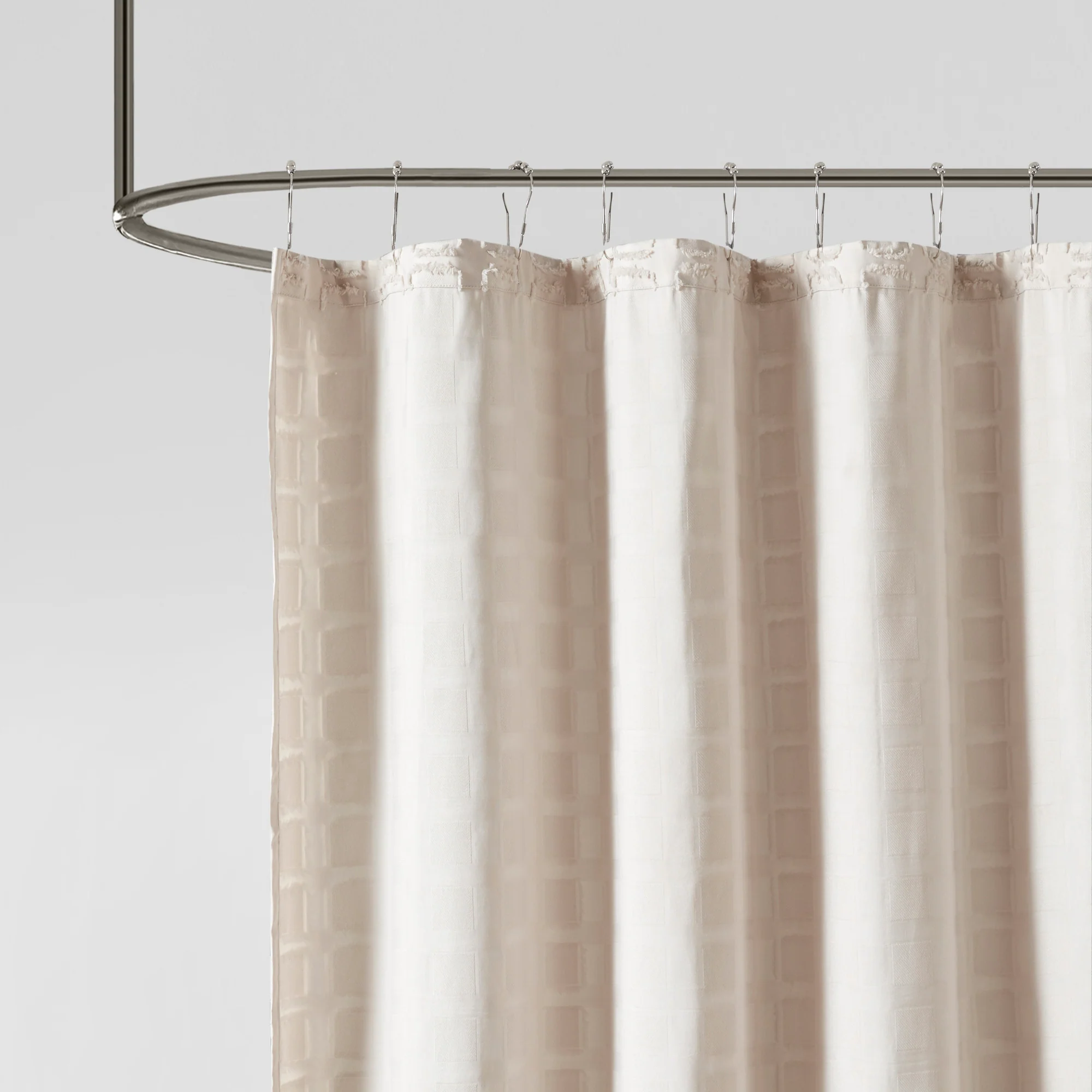 Metro Woven Clipped Solid Shower Curtain - Image 13