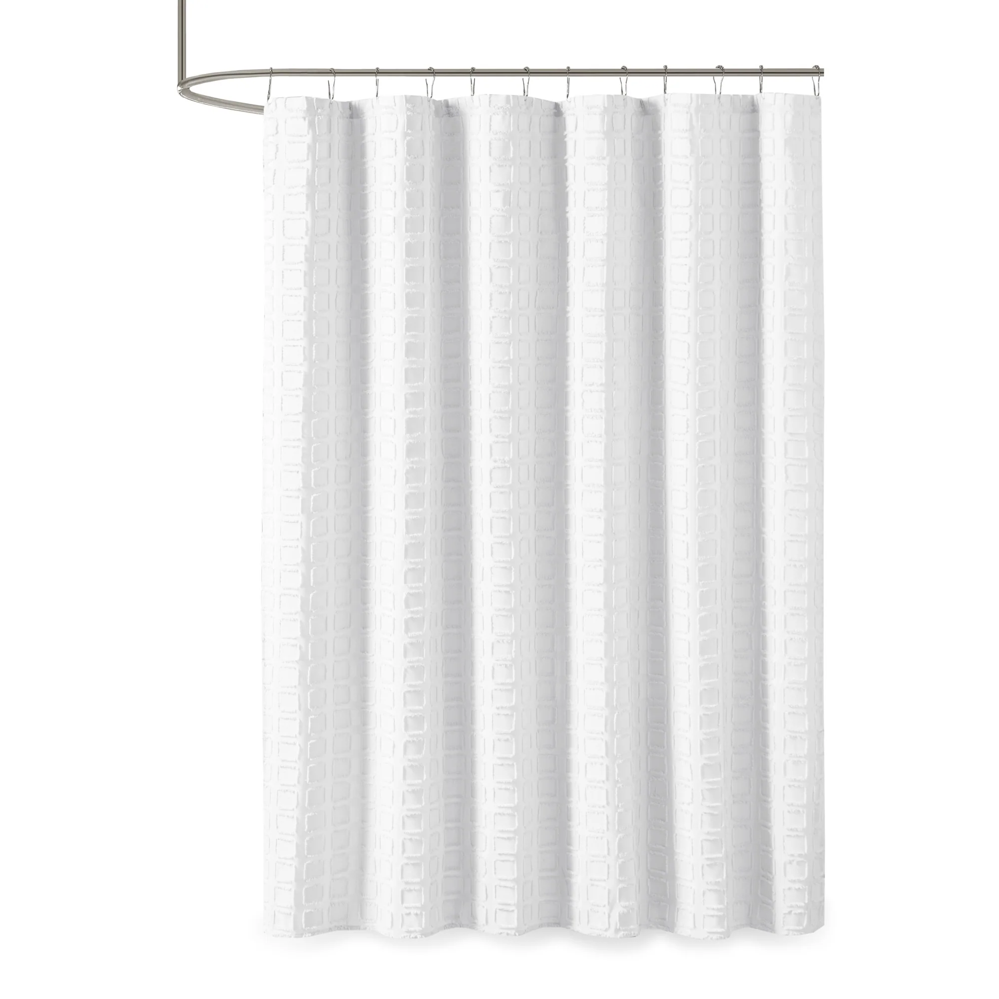Metro Woven Clipped Solid Shower Curtain - Image 5
