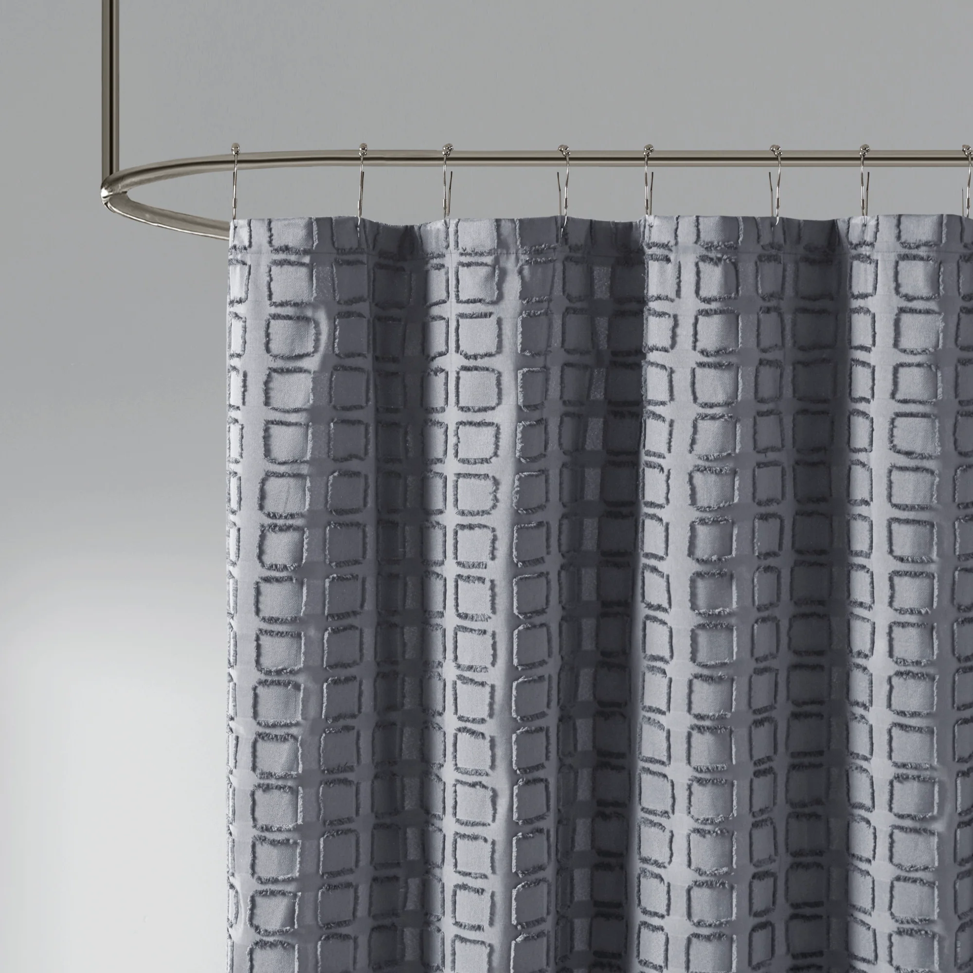 Metro Woven Clipped Solid Shower Curtain - Image 7