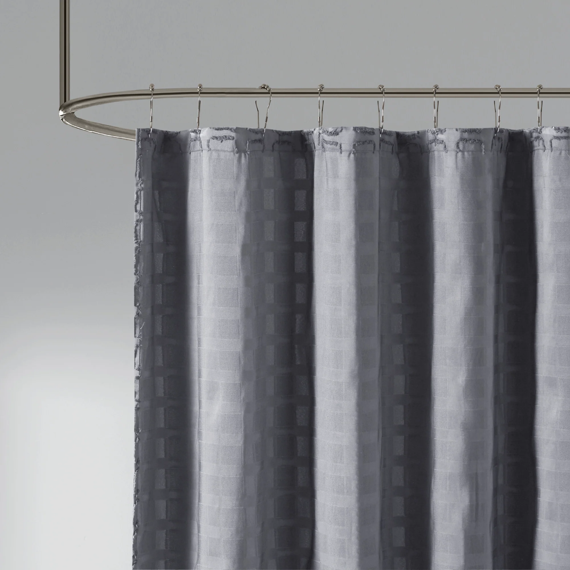 Metro Woven Clipped Solid Shower Curtain - Image 8
