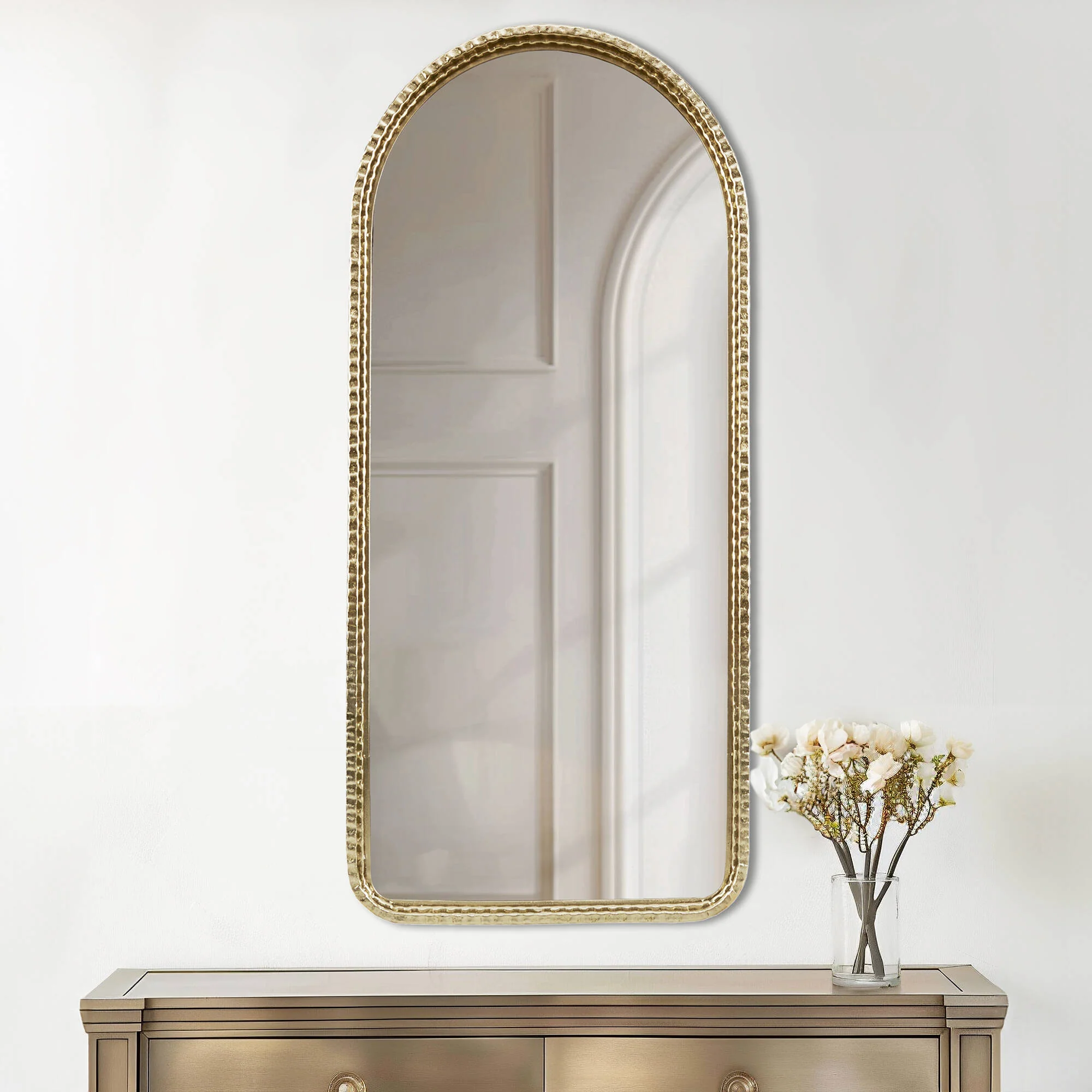 Mia Gold Metal Arch Wall Mirror - Image 2