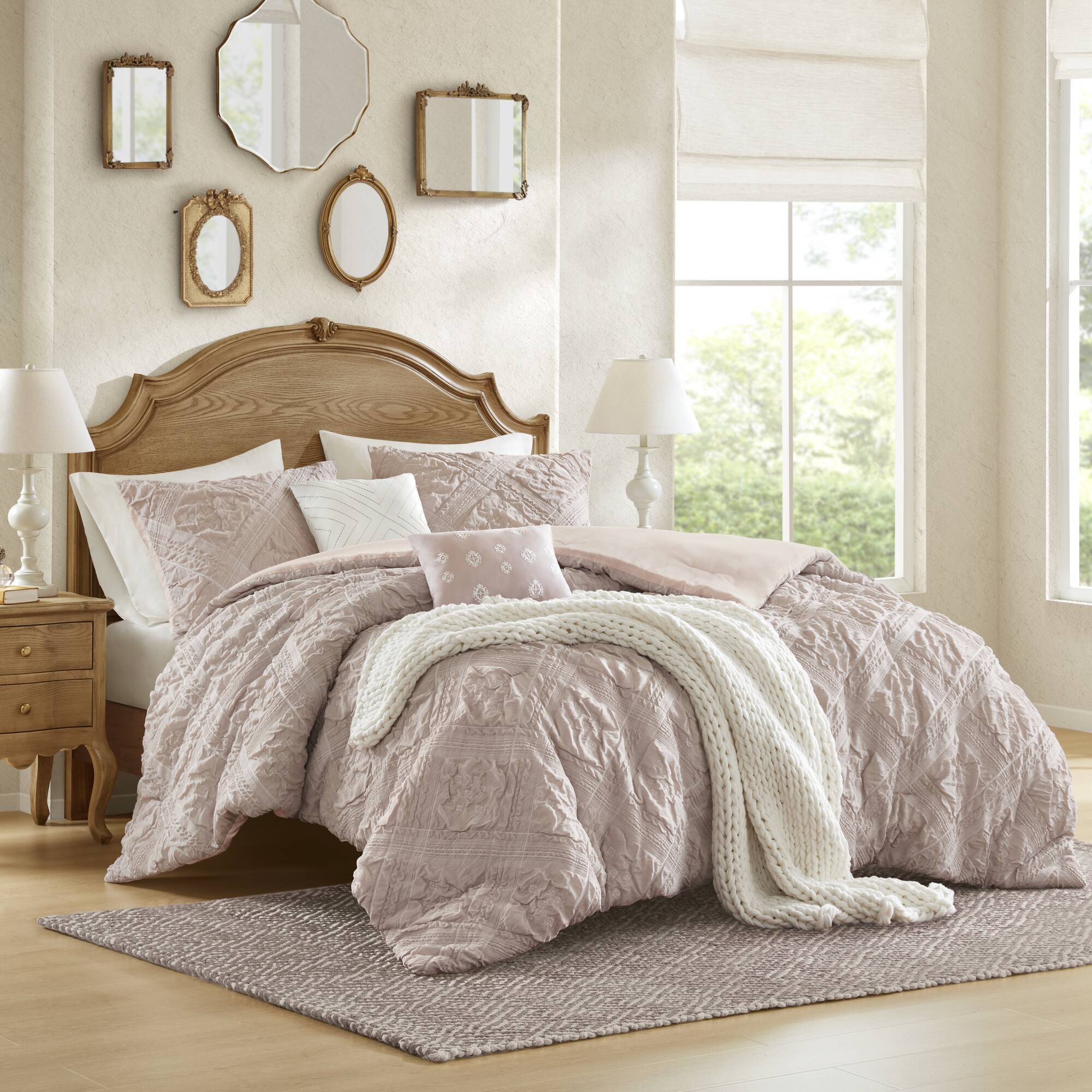Mona 5-Piece Sculpted Jacquard Comforter Set - Image 2